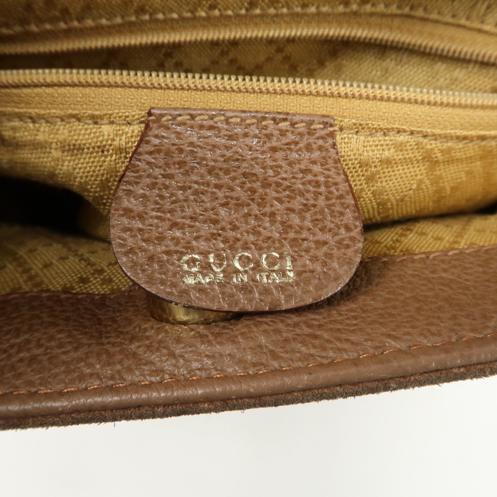 GUCCI Bamboo Suede Leather 2Way Hand Bag Brown 000.122.0316 Used