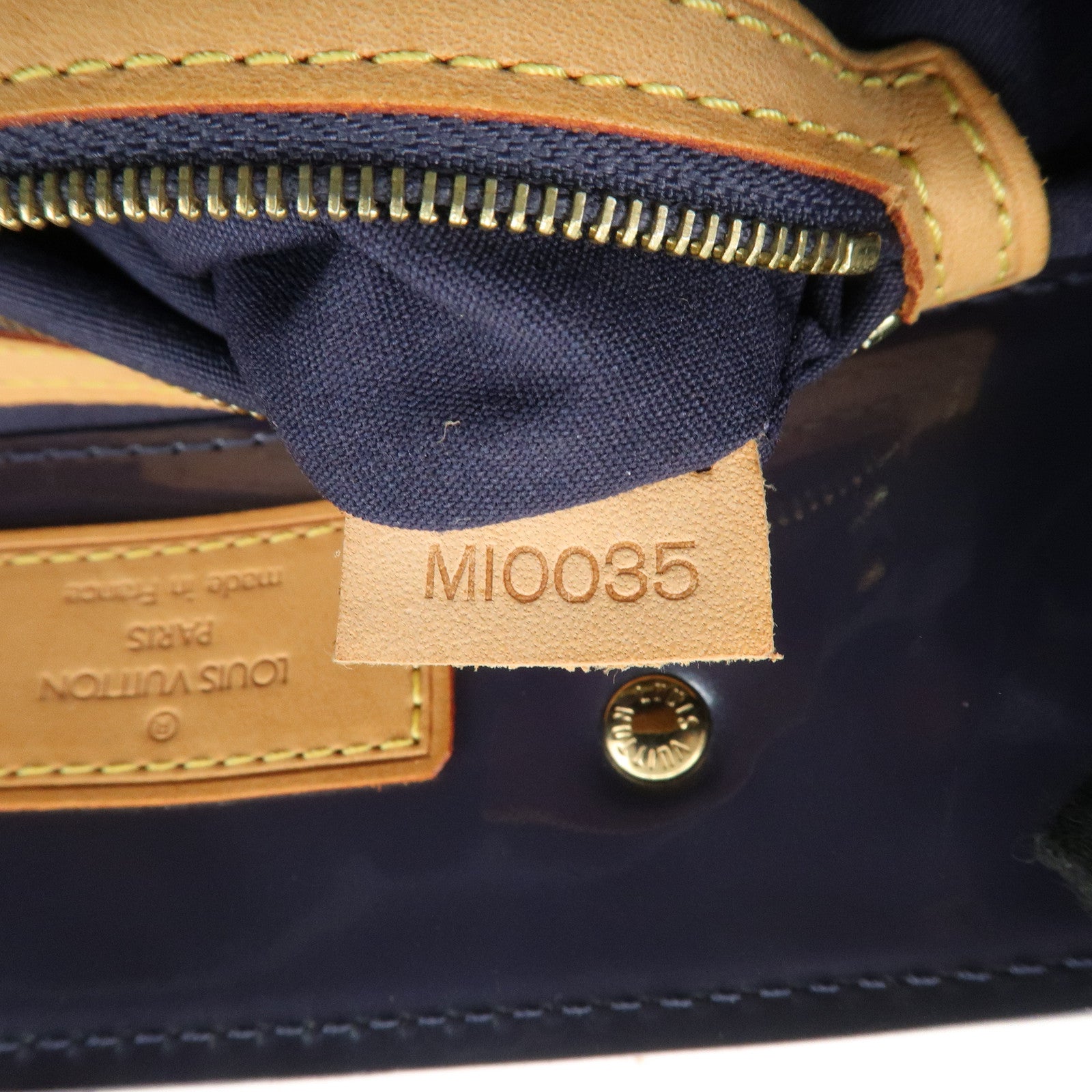 Louis Vuitton Monogram Vernis Lead PM Hand Bag Indigo M91335 Used