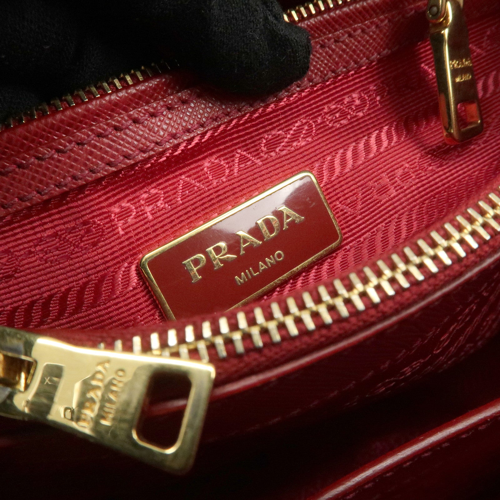 PRADA Promenade Saffiano Leather 2Way Shoulder Bag Red BL0838 Used