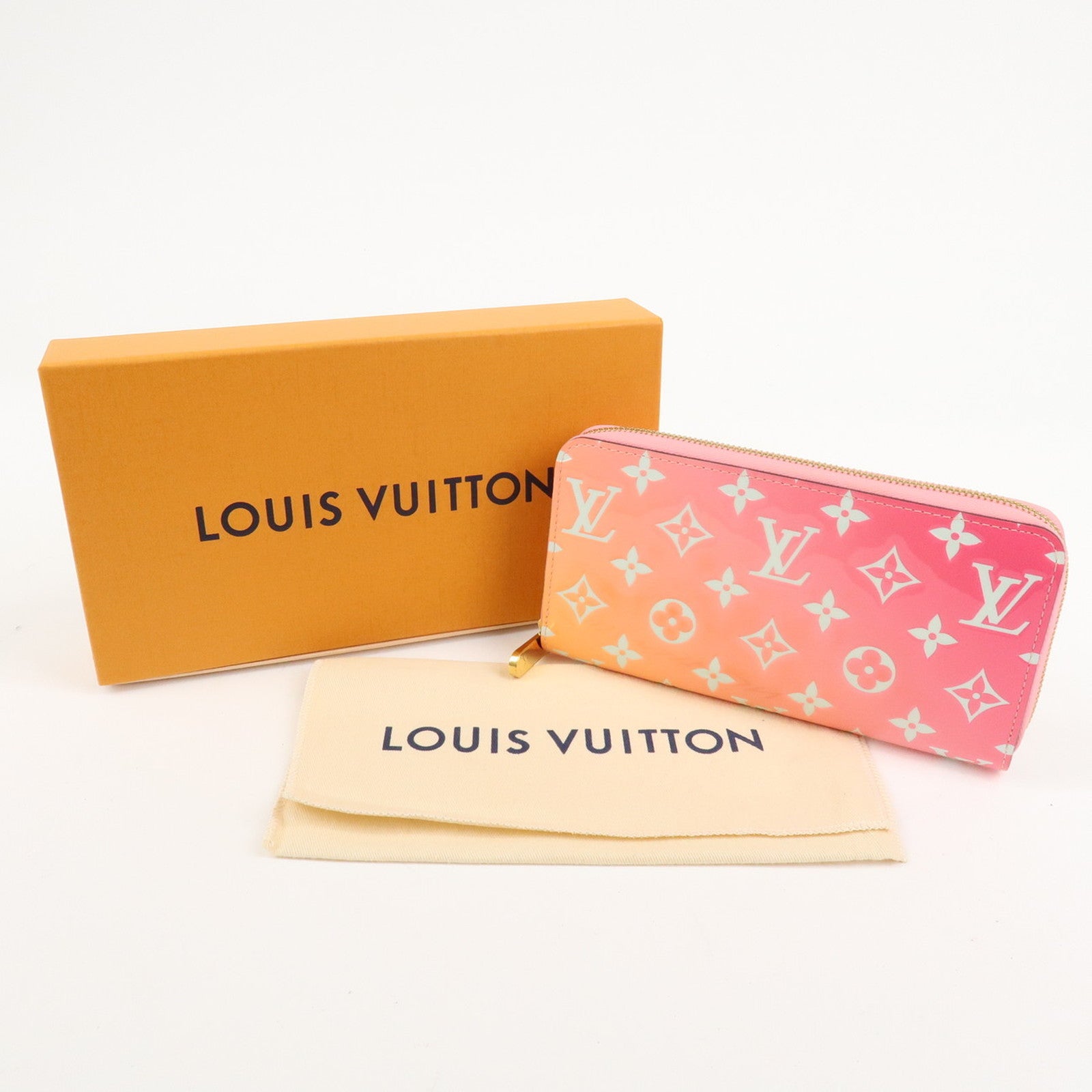 Louis Vuitton Monogram Vernis Zippy Wallet Sunrise Gradient Used