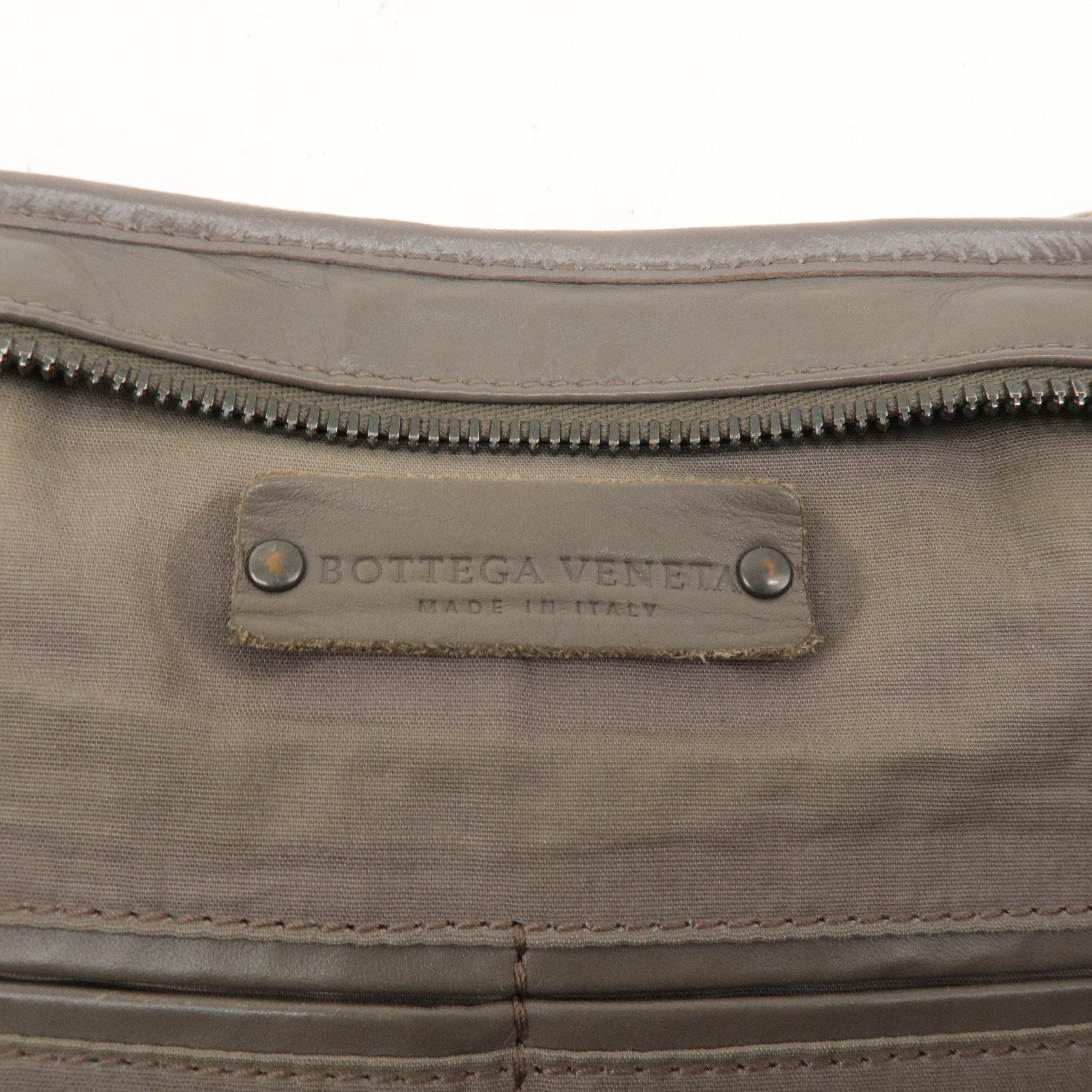 BOTTEGA VENETA Intrecciato Leather 2Way Business Bag Gray 387307