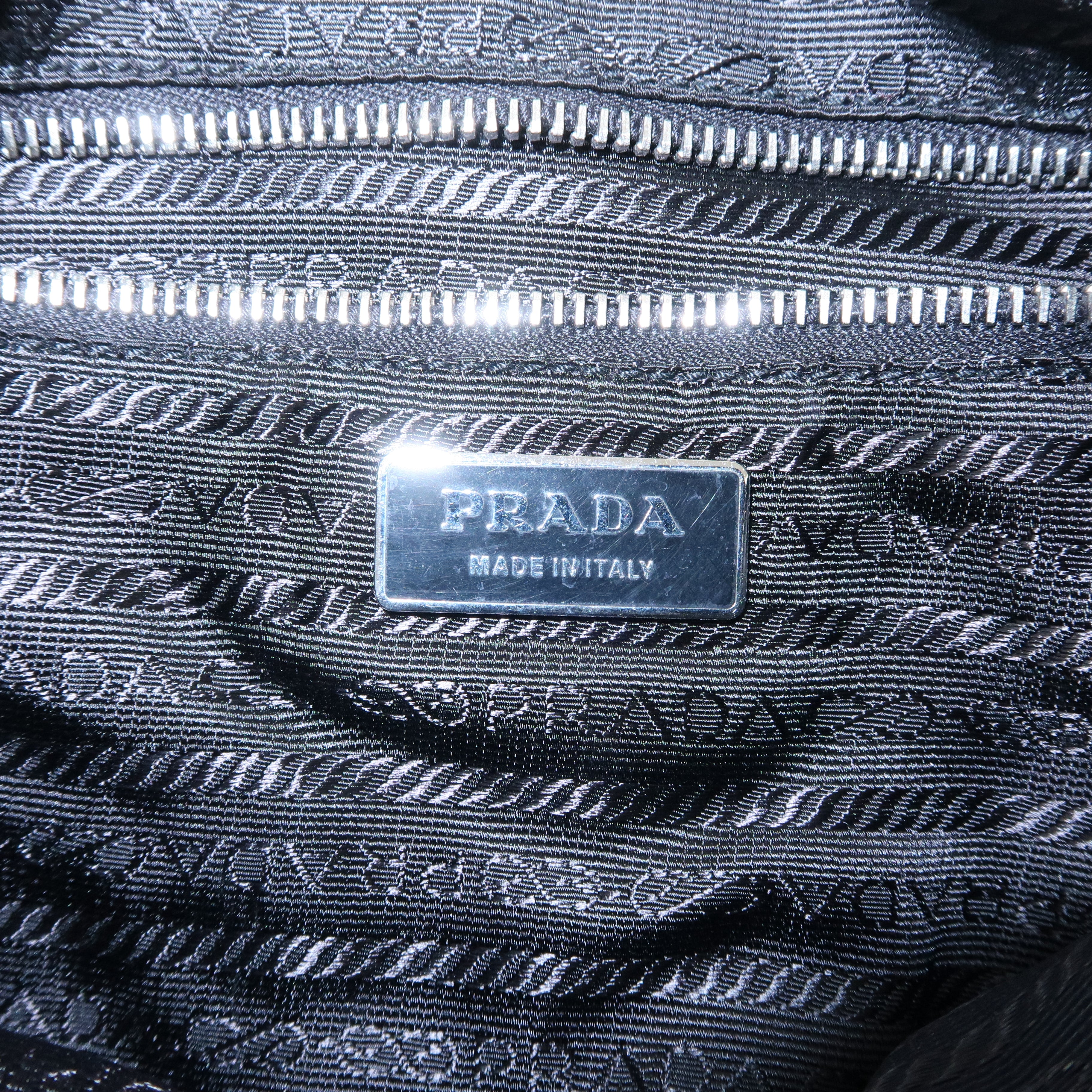 PRADA Nylon Leather One Shoulder Bag NERO Black