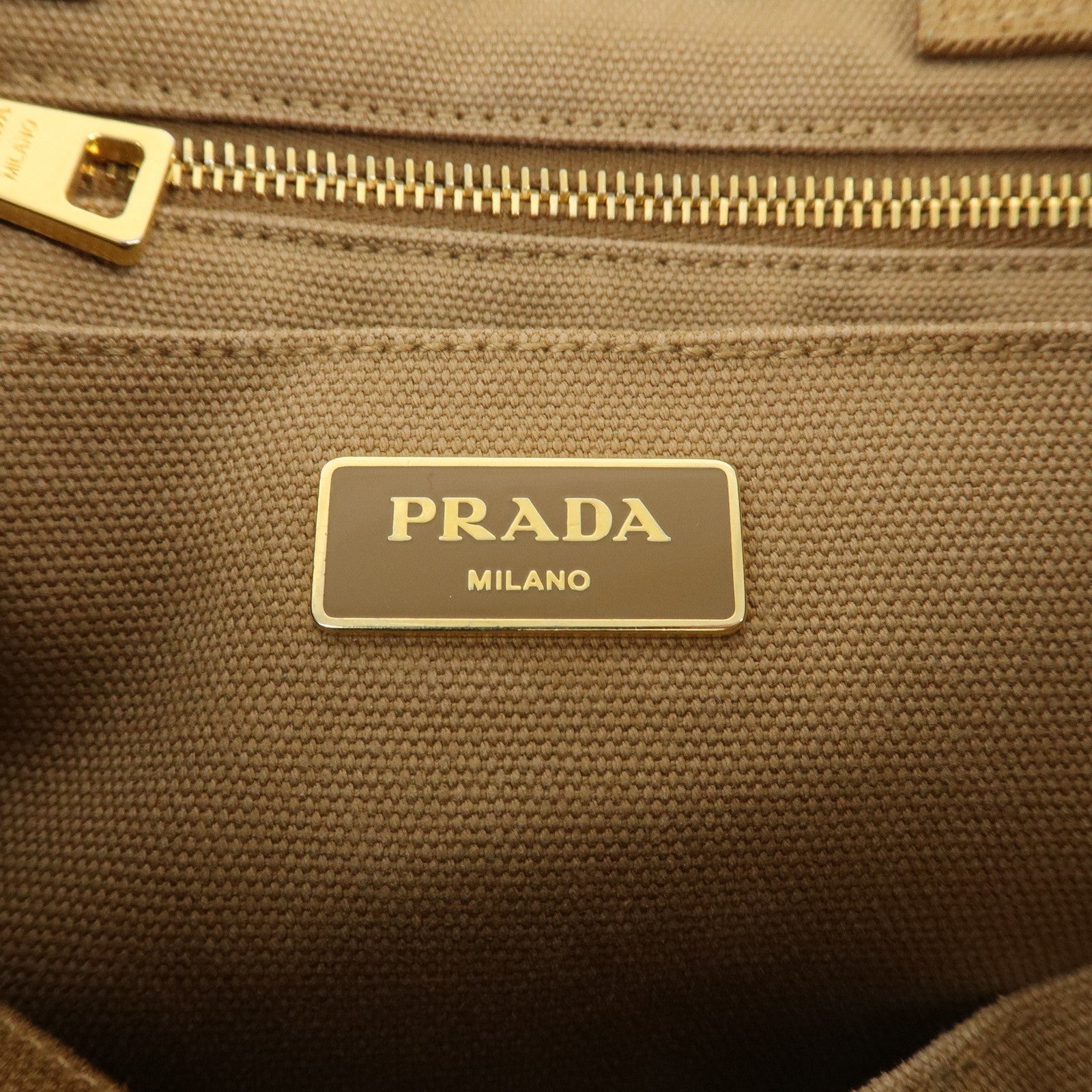 PRADA Logo Canapa Mini Canvas 2Way Bag Hand Bag Brown B2439G