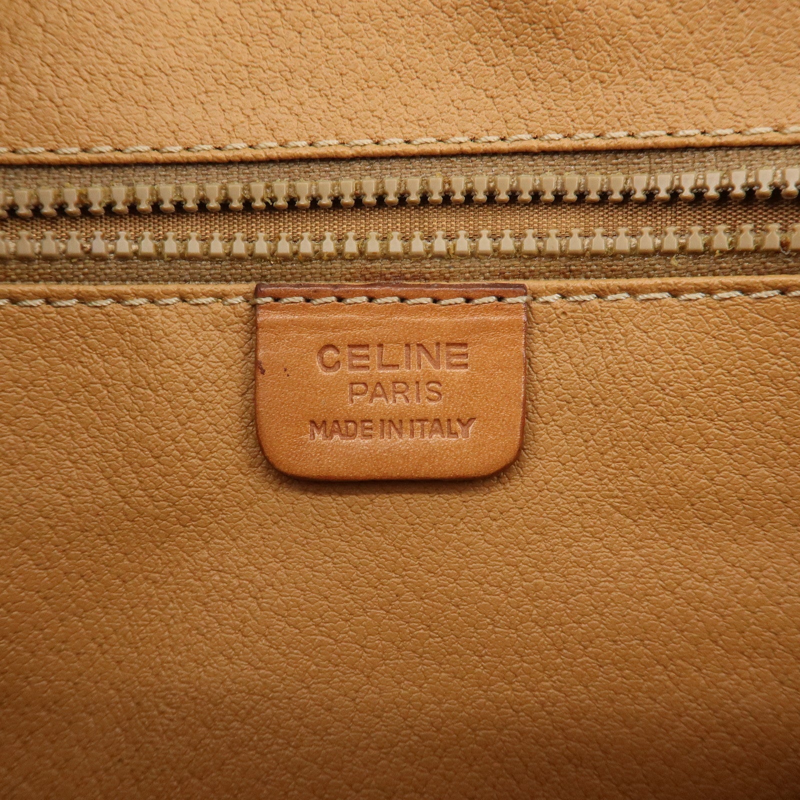 CELINE Macadam PVC Leather Boston Bag Brown Used