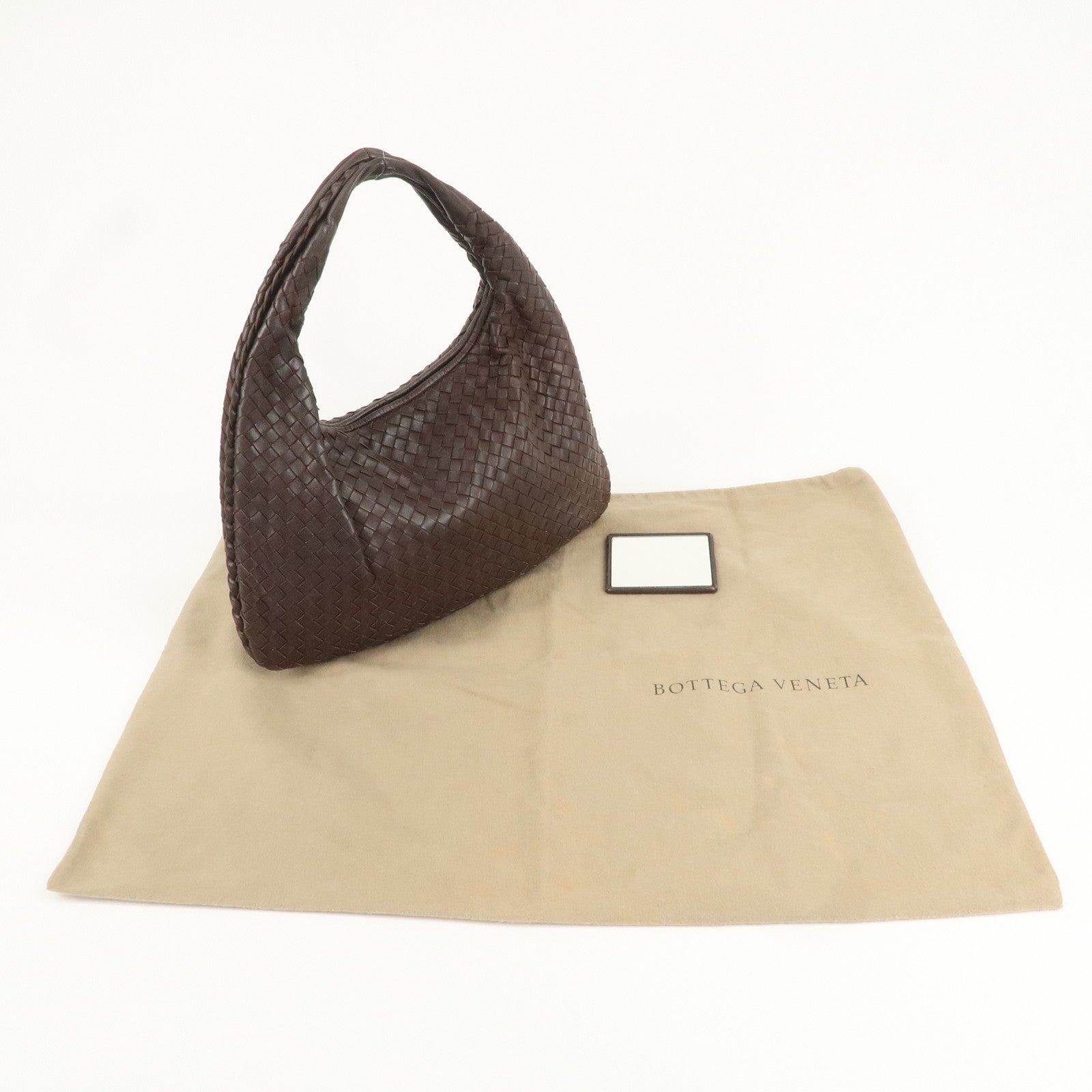 BOTTEGA VENETA Hobo Intrecciato Leather Shoulder Bag Brown 115653