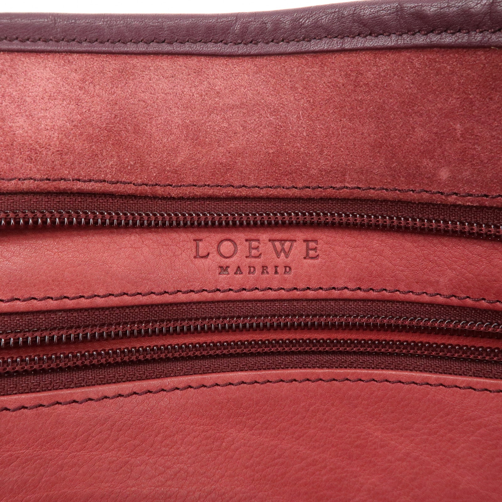 LOEWE Anagram Suede Leather Amazona 32 Hand Bag Pink Purple