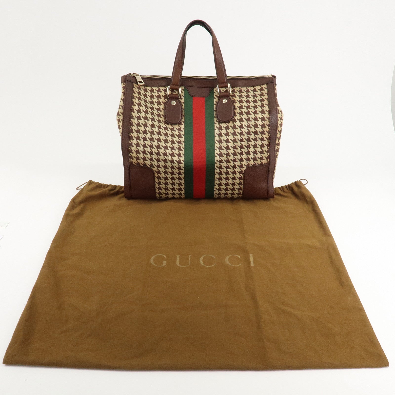 GUCCI Gucci Seventies Sherry Canvas Leather Tote Bag 271624 Used