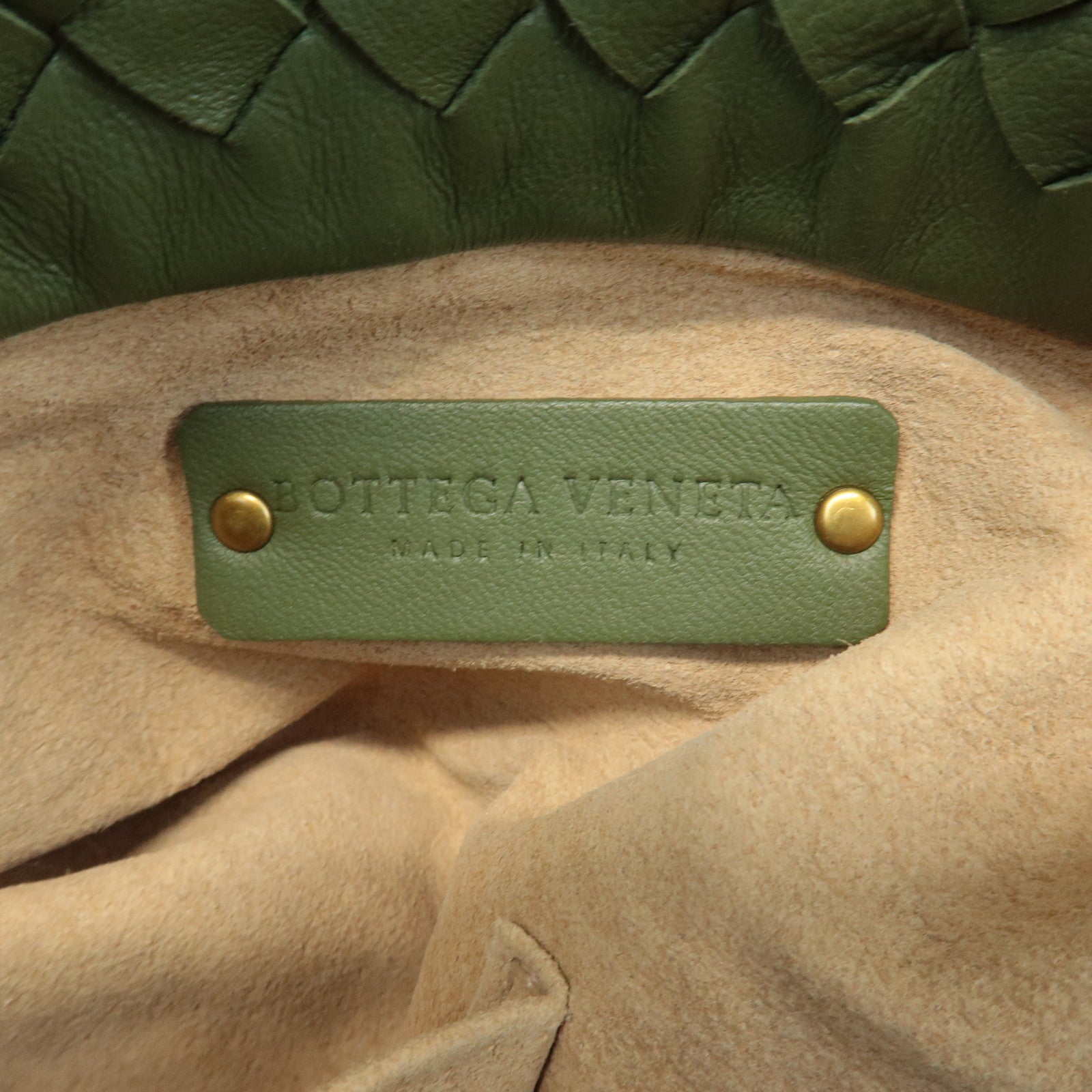 BOTTEGA VENETA Intrecciato Leather Tote Shoulder Bag Green 162937