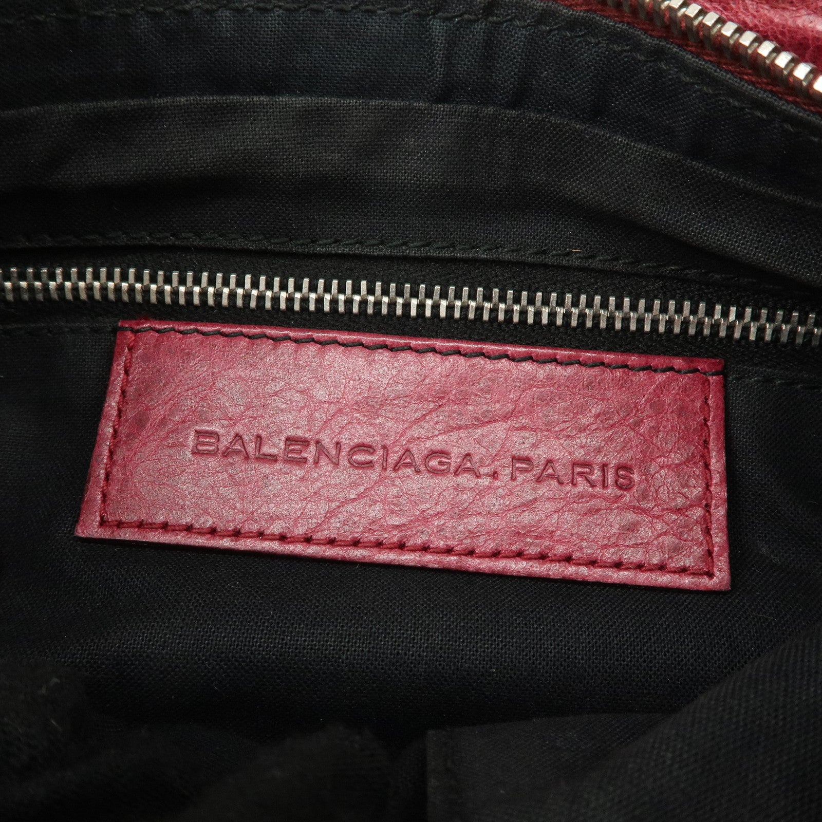 BALENCIAGA The Giant Hip Leather Shoulder Bag Hand Bag Wine