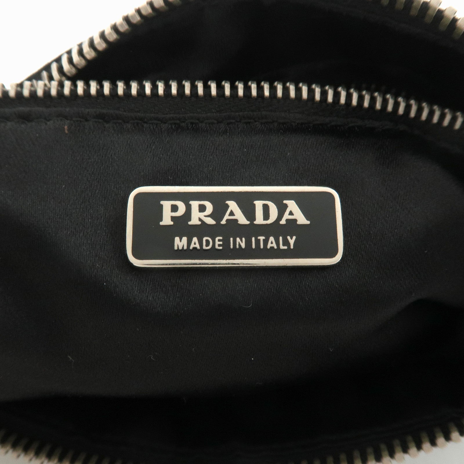 PRADA Nylon leather Bijou Shoulder Bag Black Used