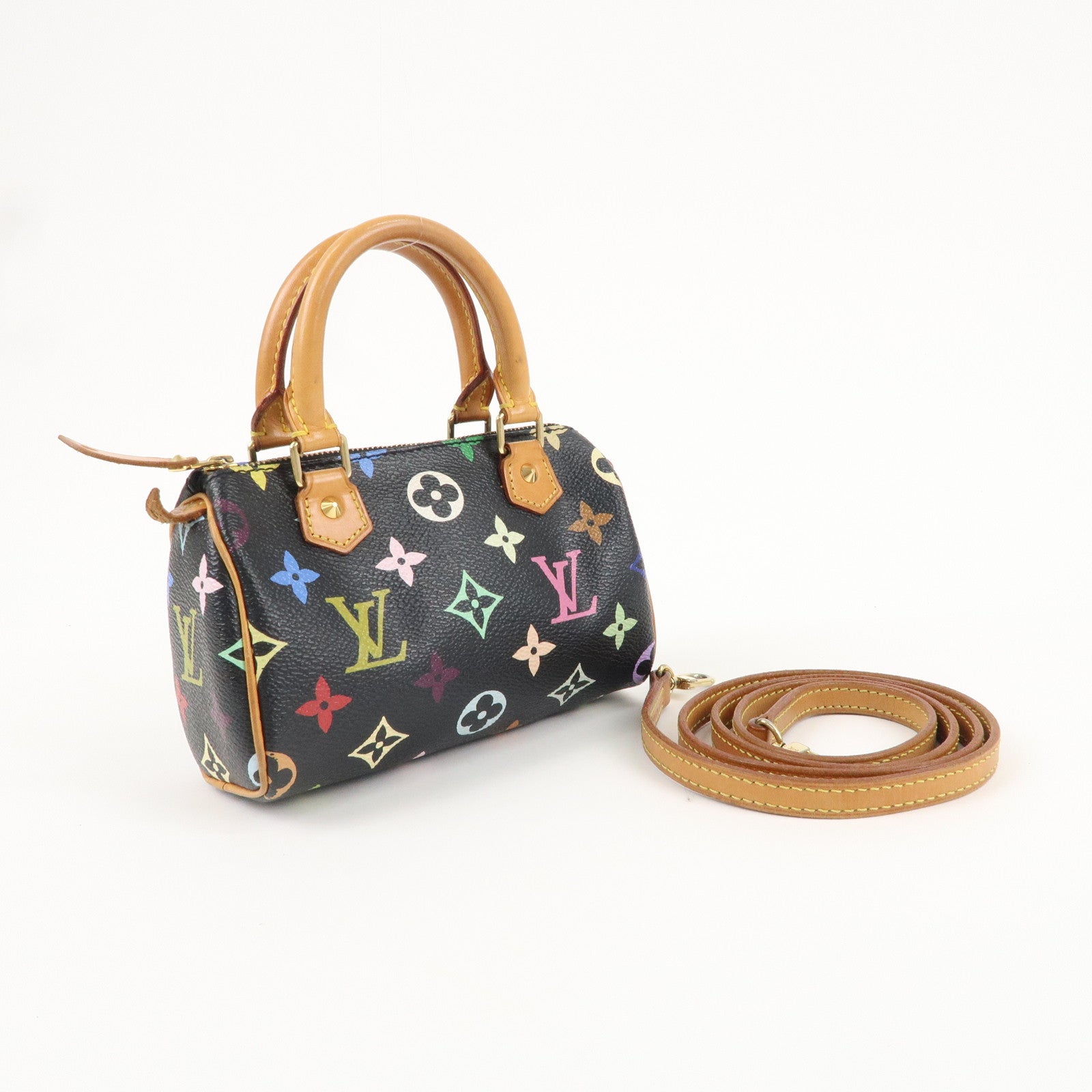 Louis Vuitton Monogram Multicolor Mini Speedy&Strap M92644 J00145