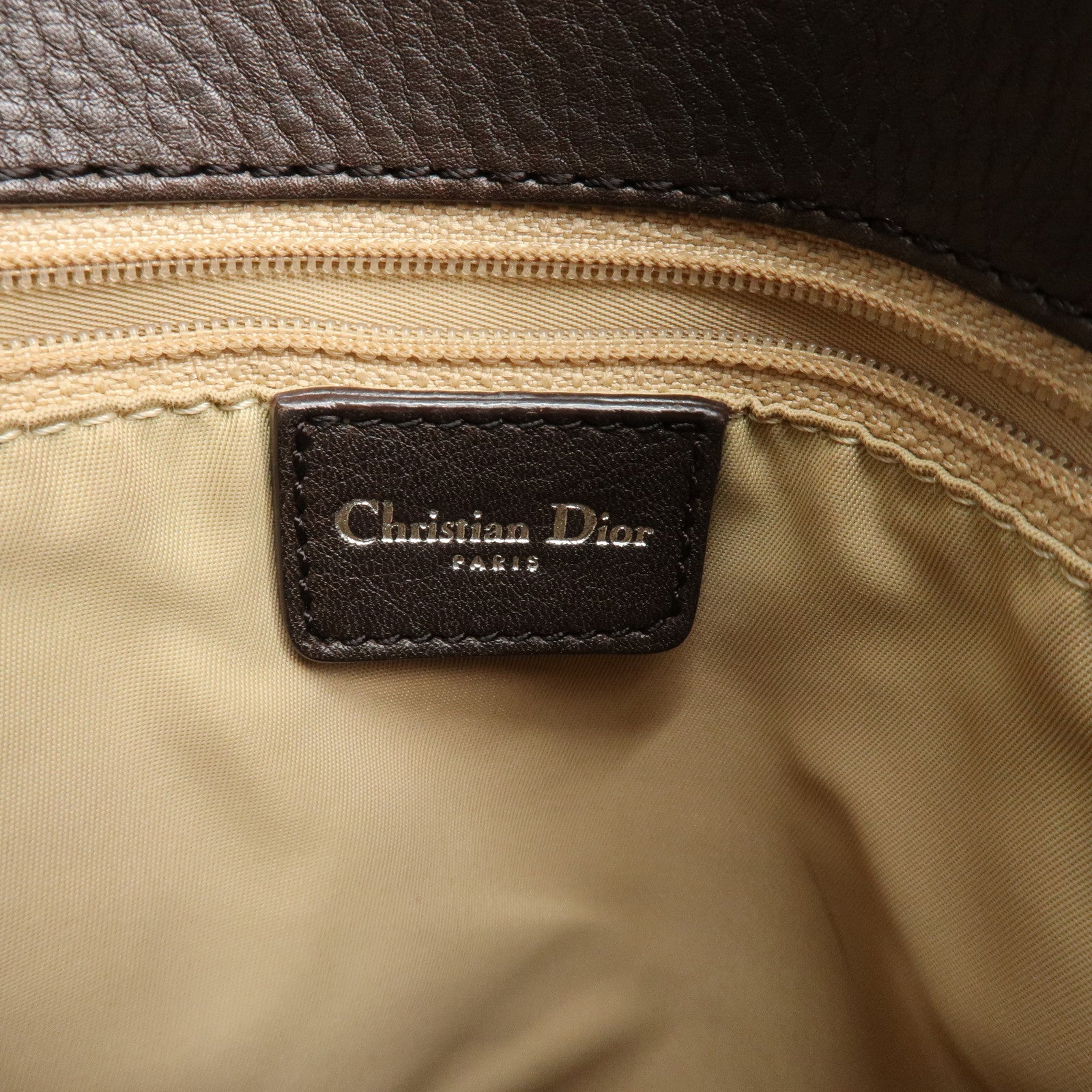 Christian Dior Trotter Canvas Leather Tote Bag Hand Bag Brown Used