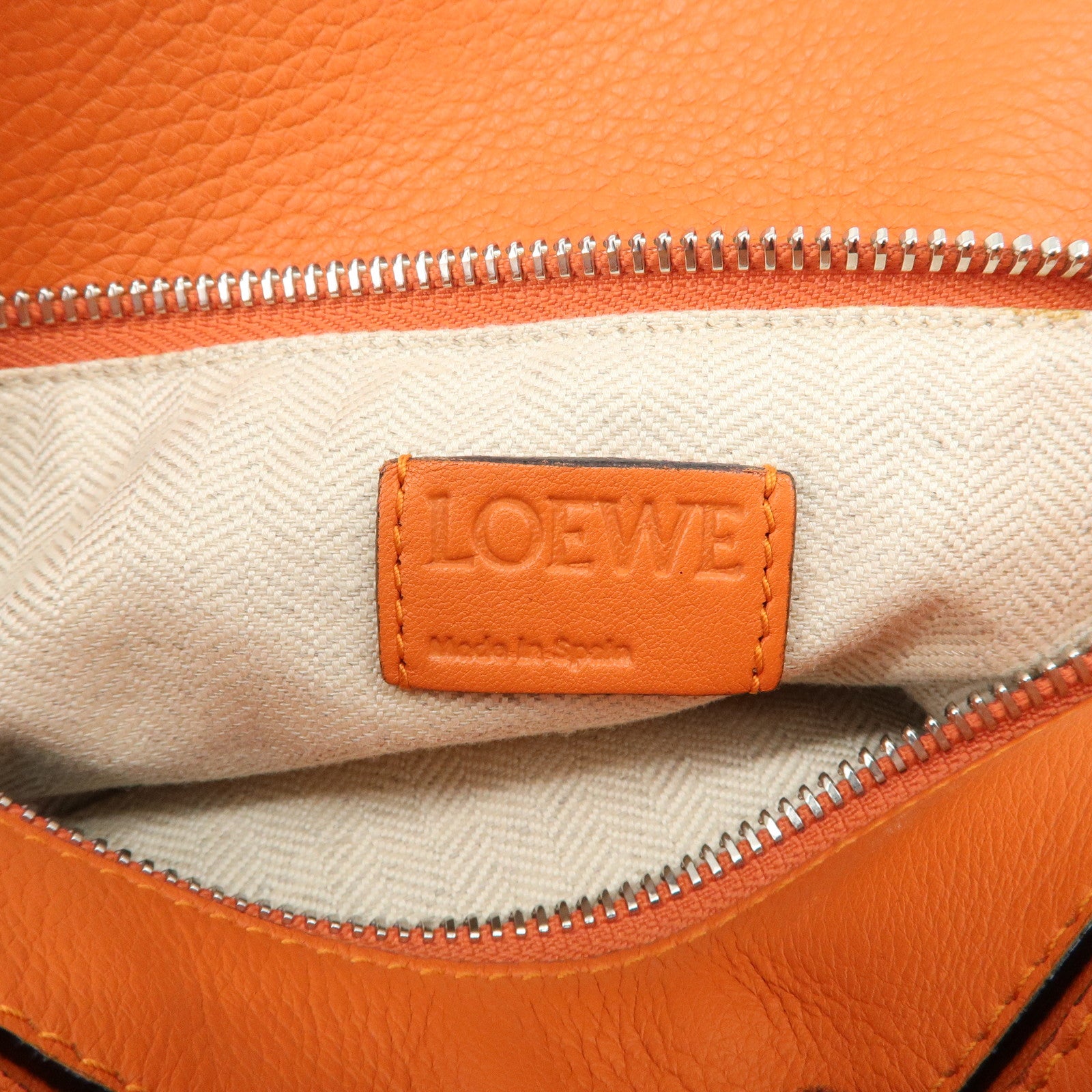 LOEWE Leather Puzzle Bag Small Hand Bag Orange