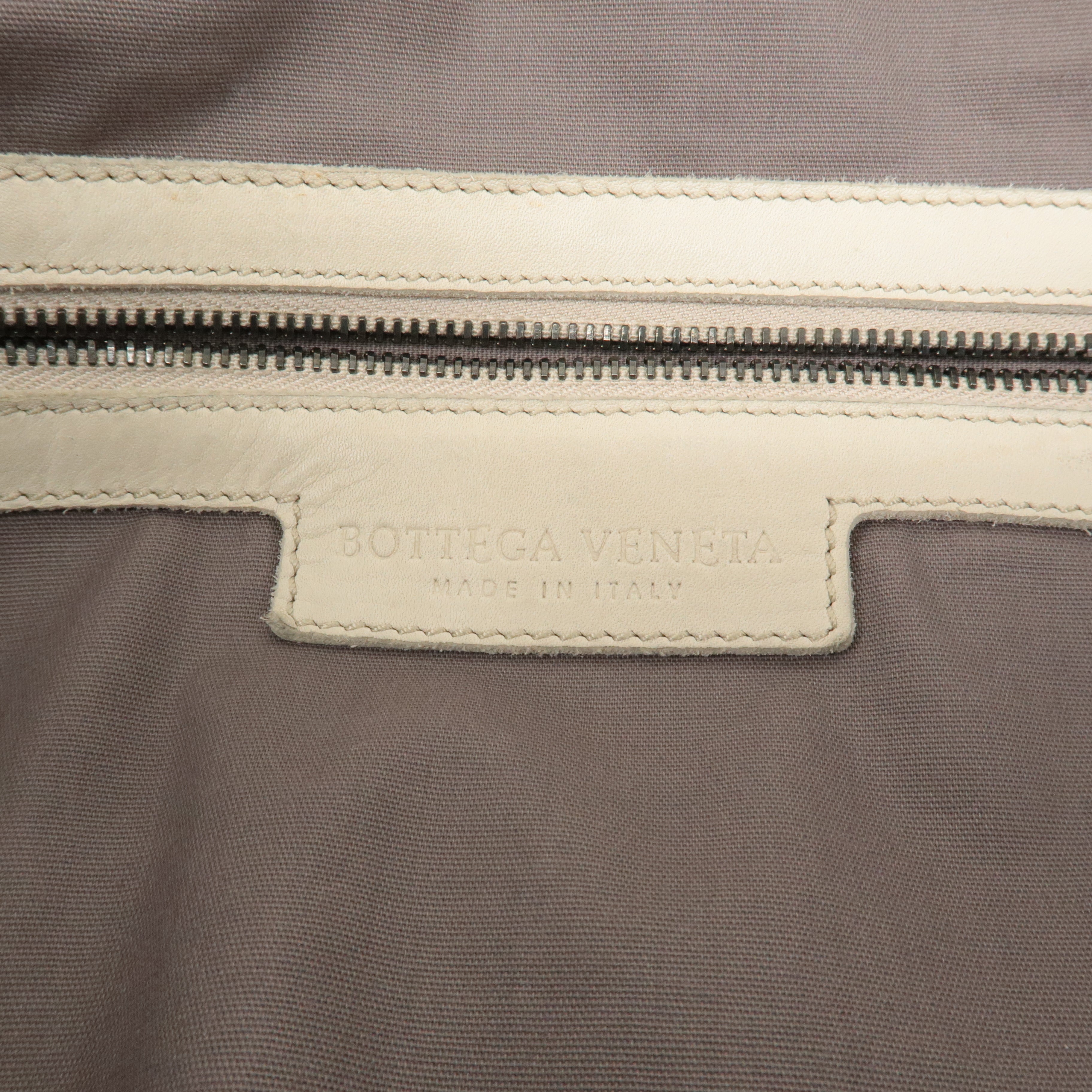 BOTTEGA VENETA Intrecciato Leather Shoulder Bag Ivory