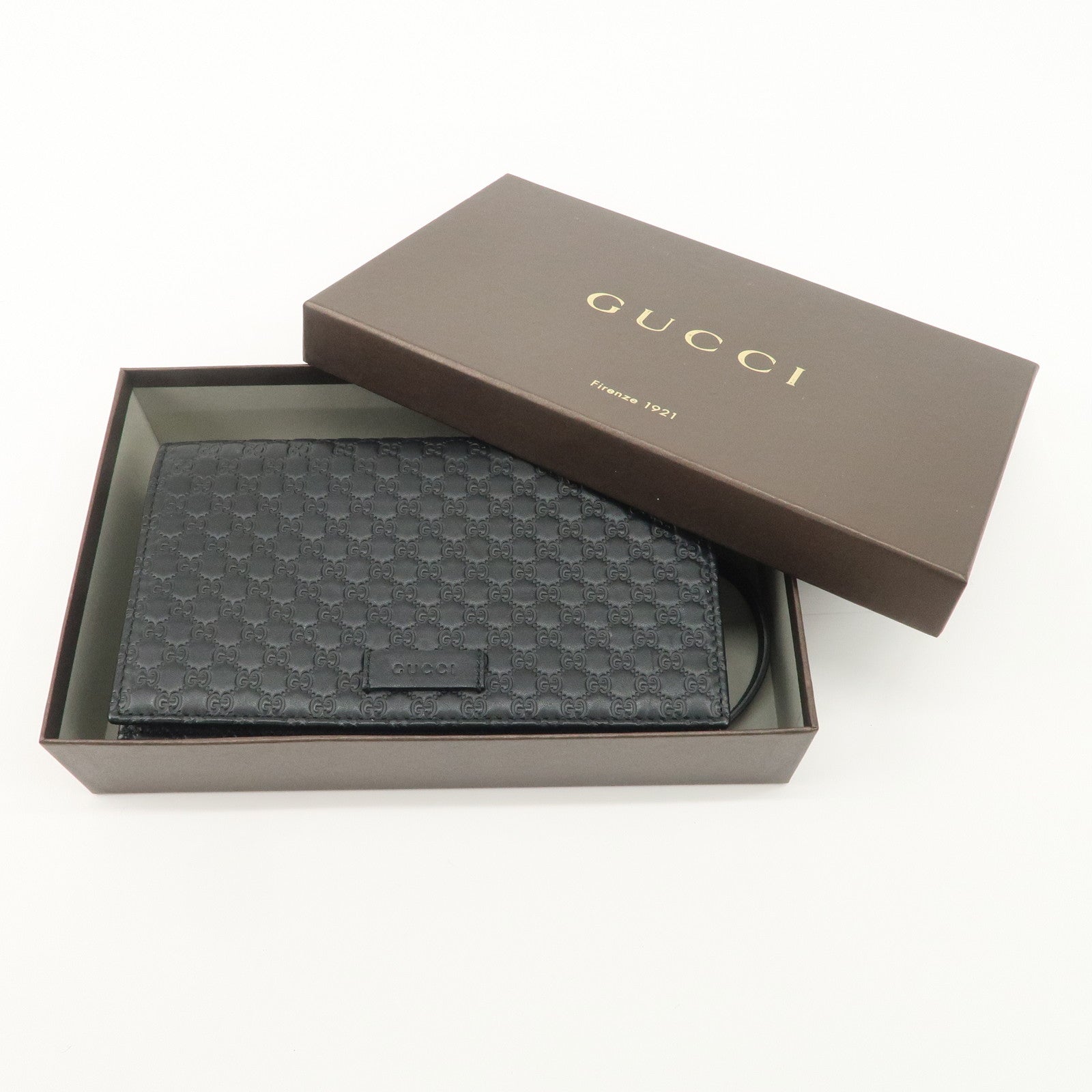 GUCCI Guccissima Leather Shoulder Bag Wallet Black 466507