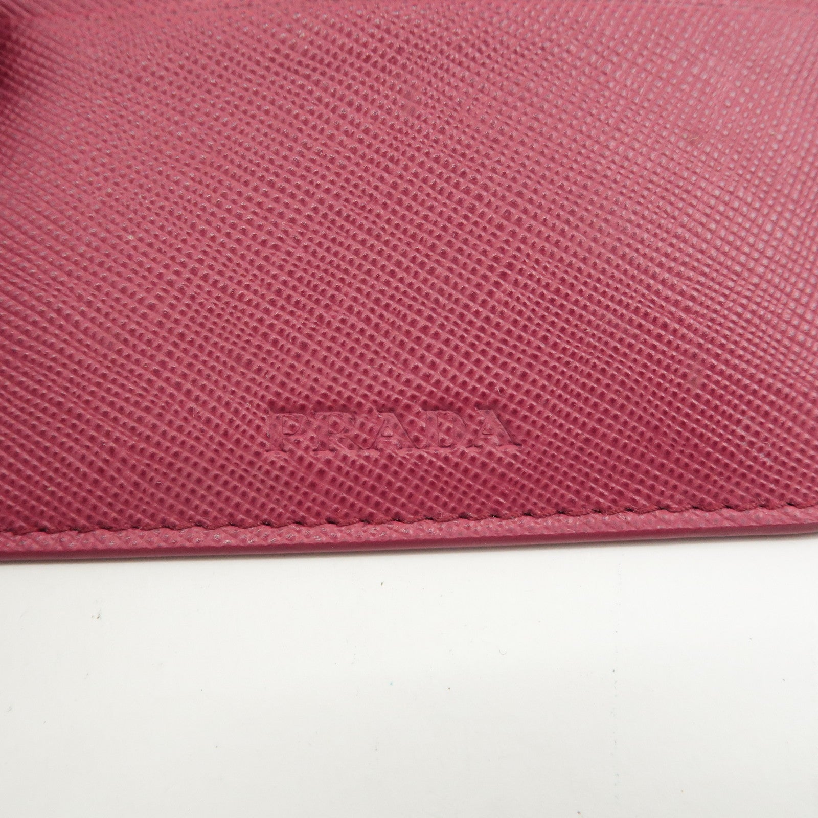 PRADA Set o 2 Saffiano Card Case Pink Gold