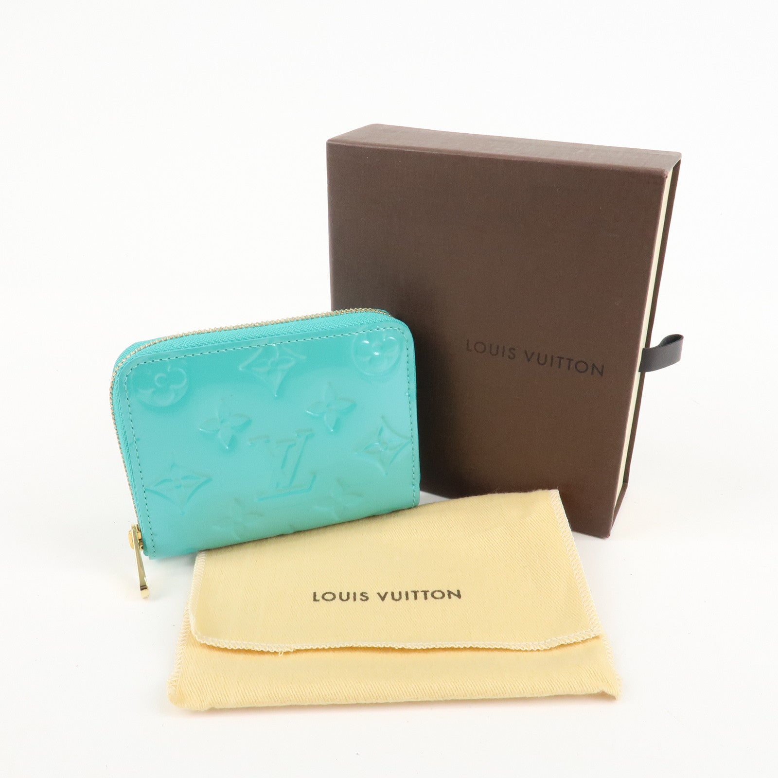 Louis Vuitton Monogram Vernis Zippy Coin Purse Blue Ragon M91736 Used