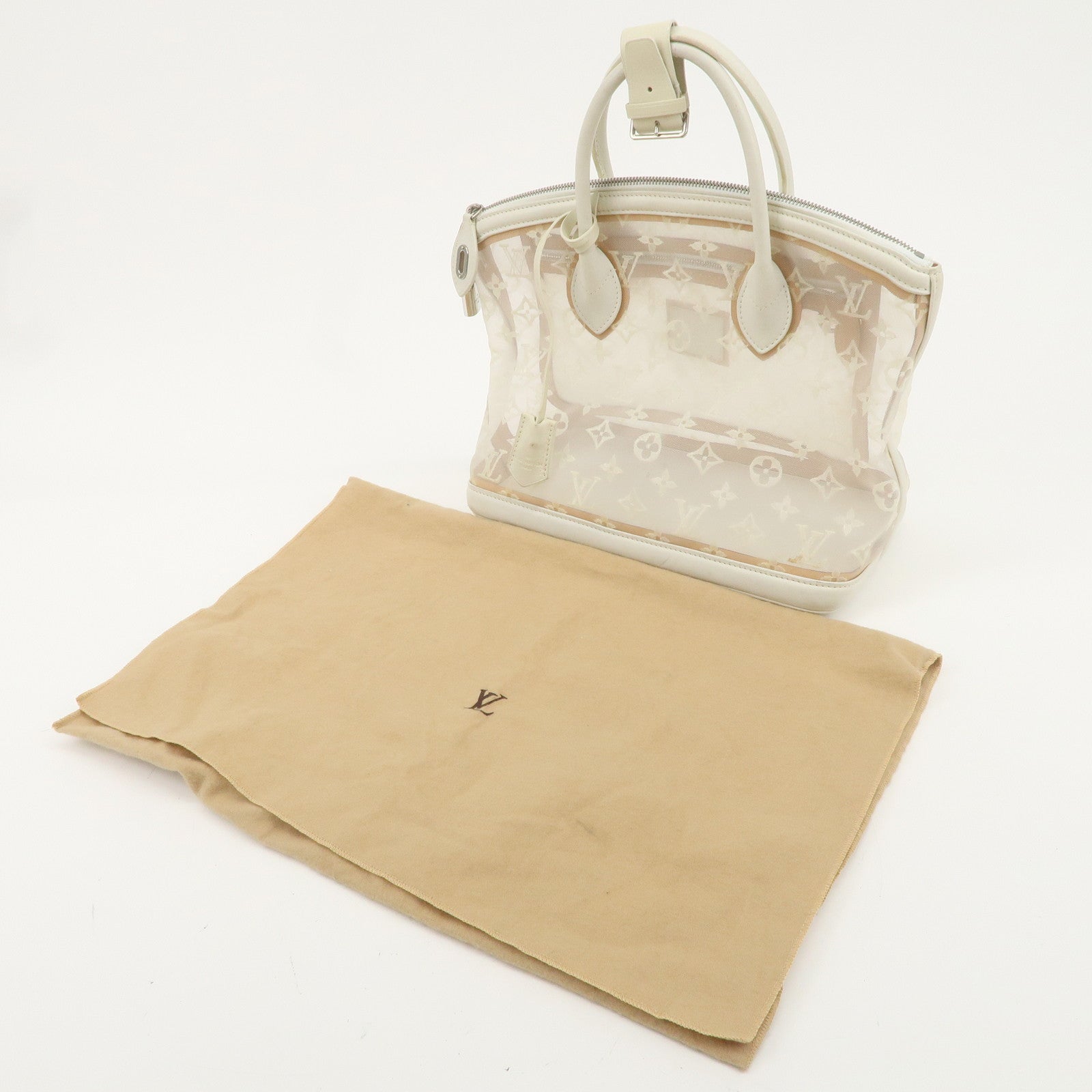 Louis Vuitton Monogram Transparence Lockit Hand Bag Blanc M40699