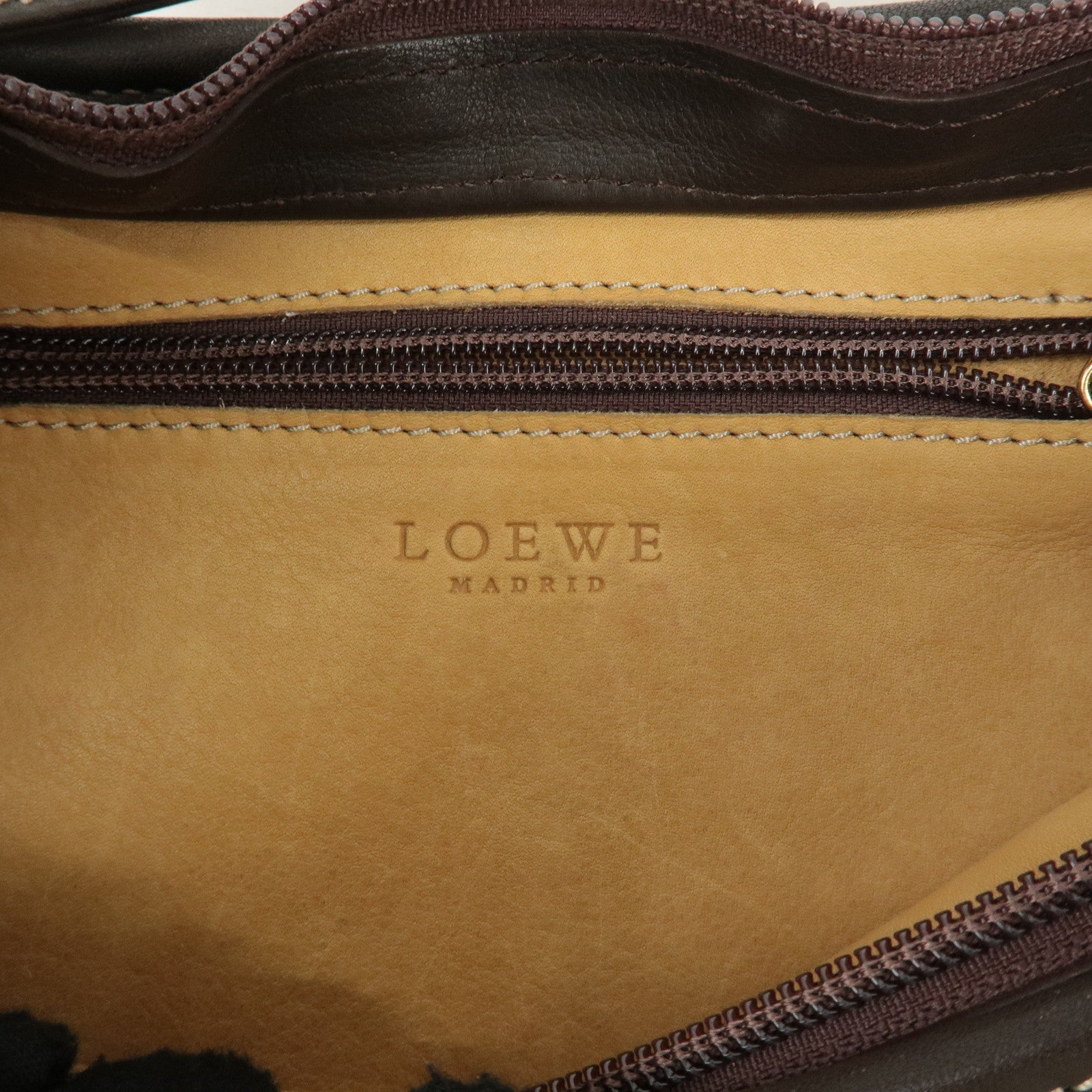 LOEWE Anagram Suede Leather Shoulder Bag Brown Used