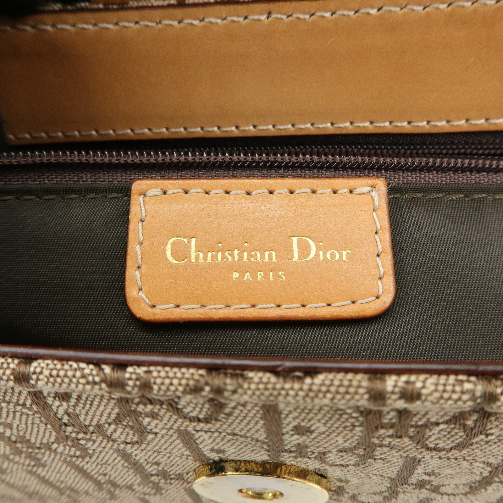 Christian Dior Trotter Street Chic Canvas Leather Shoulder Bag