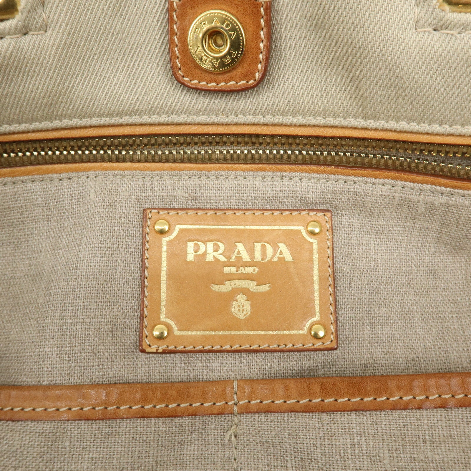 PRADA Logo Canvas 2Way Bag Hand Bag Shoulder Bag Gray BN2069