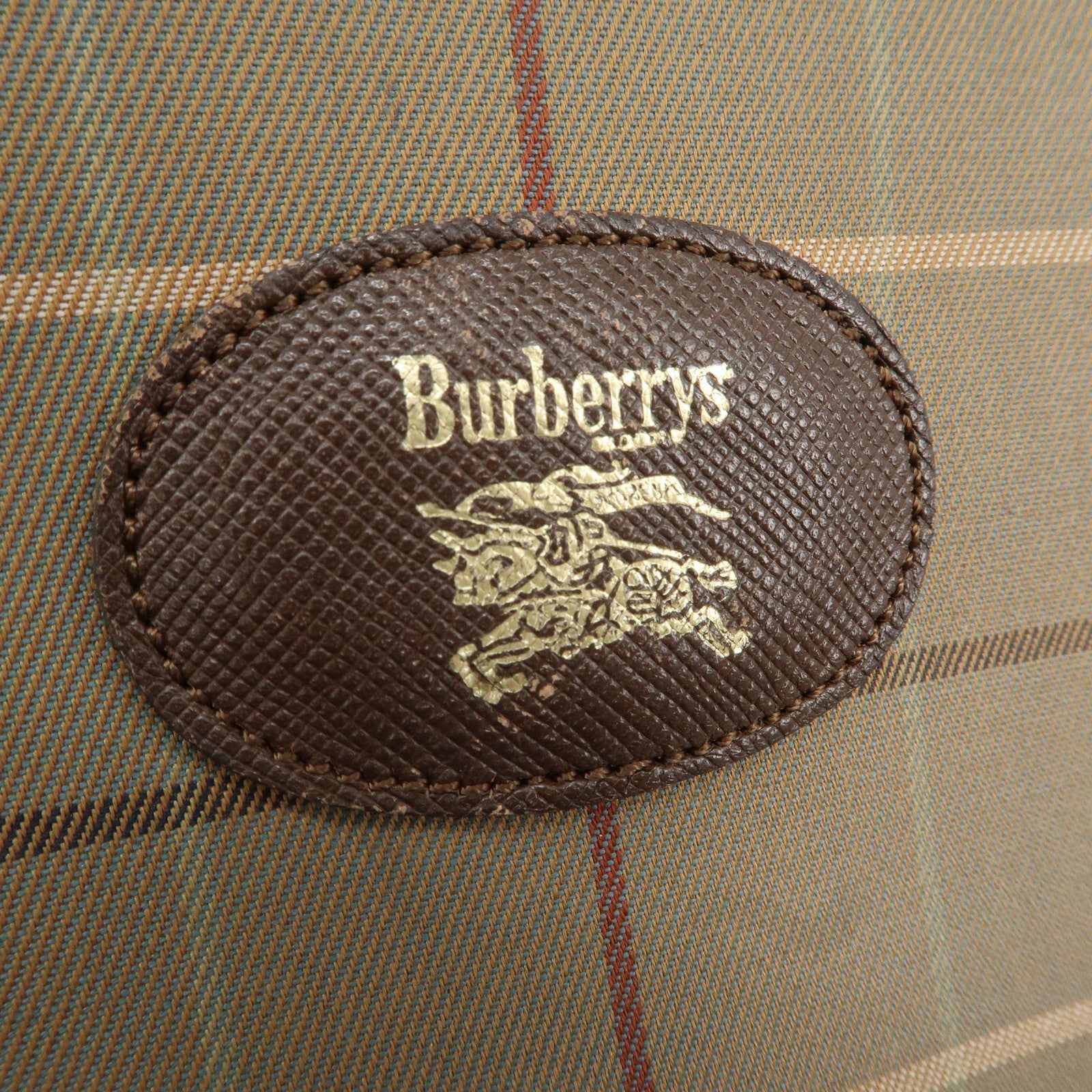 BURBERRY Nova Plaid Set of 2 Canvas Leather Shoulder Bag Pouch