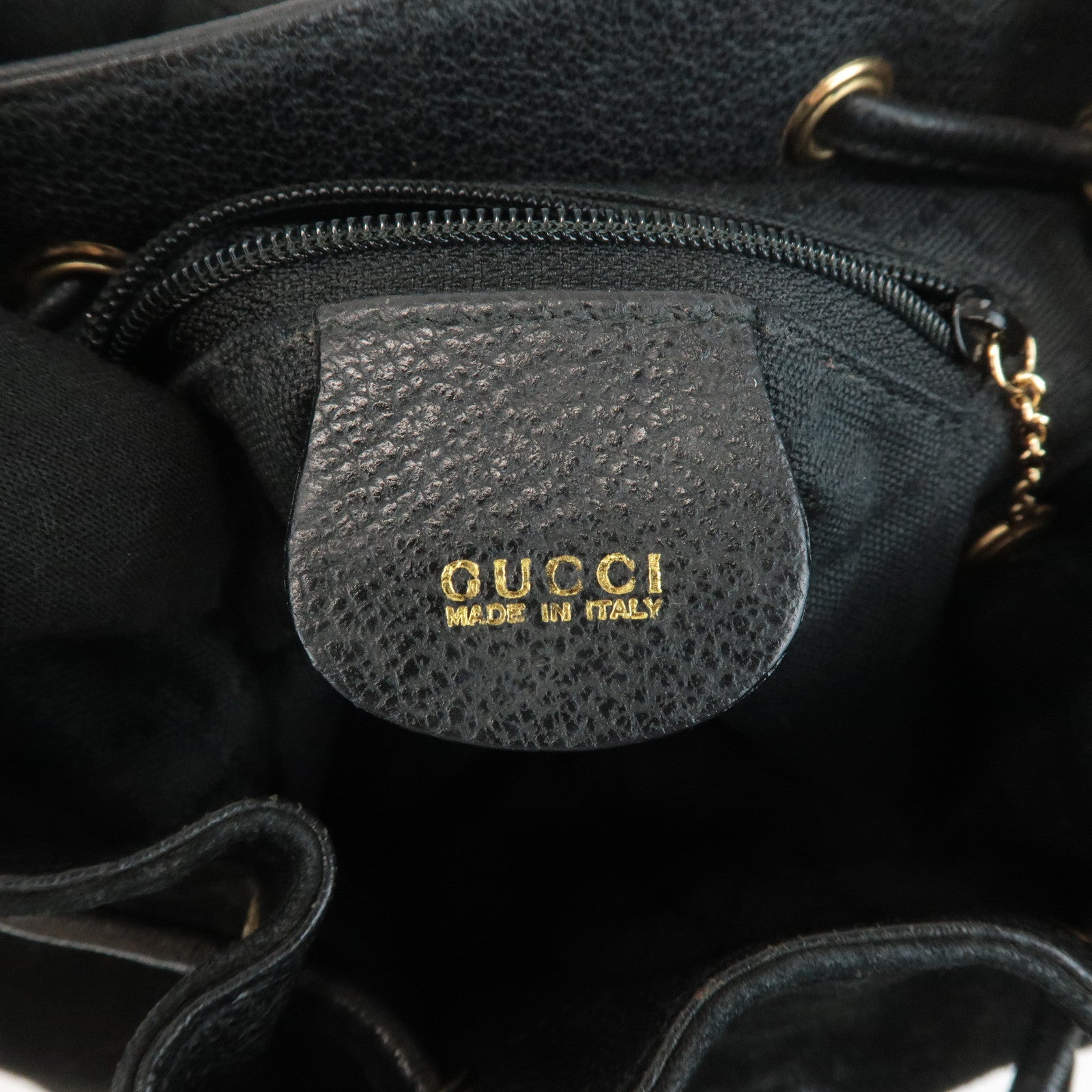 GUCCI Bamboo Suede Leather Mini Back Pack Black 00.2034.0030