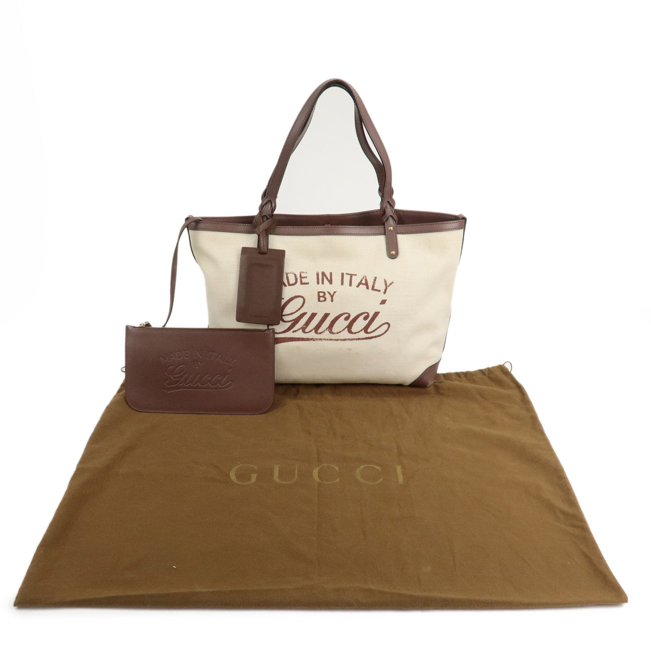 GUCCI Craft Canvas Leather Tote Bag Japan Limted 247209 Used