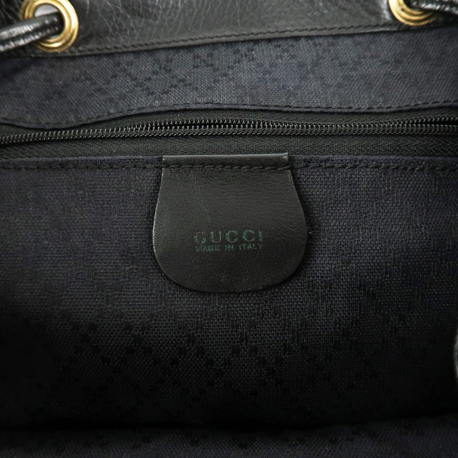 GUCCI Bamboo Leather Back Pack Black Ruck Sack 003.2058.0016 Used