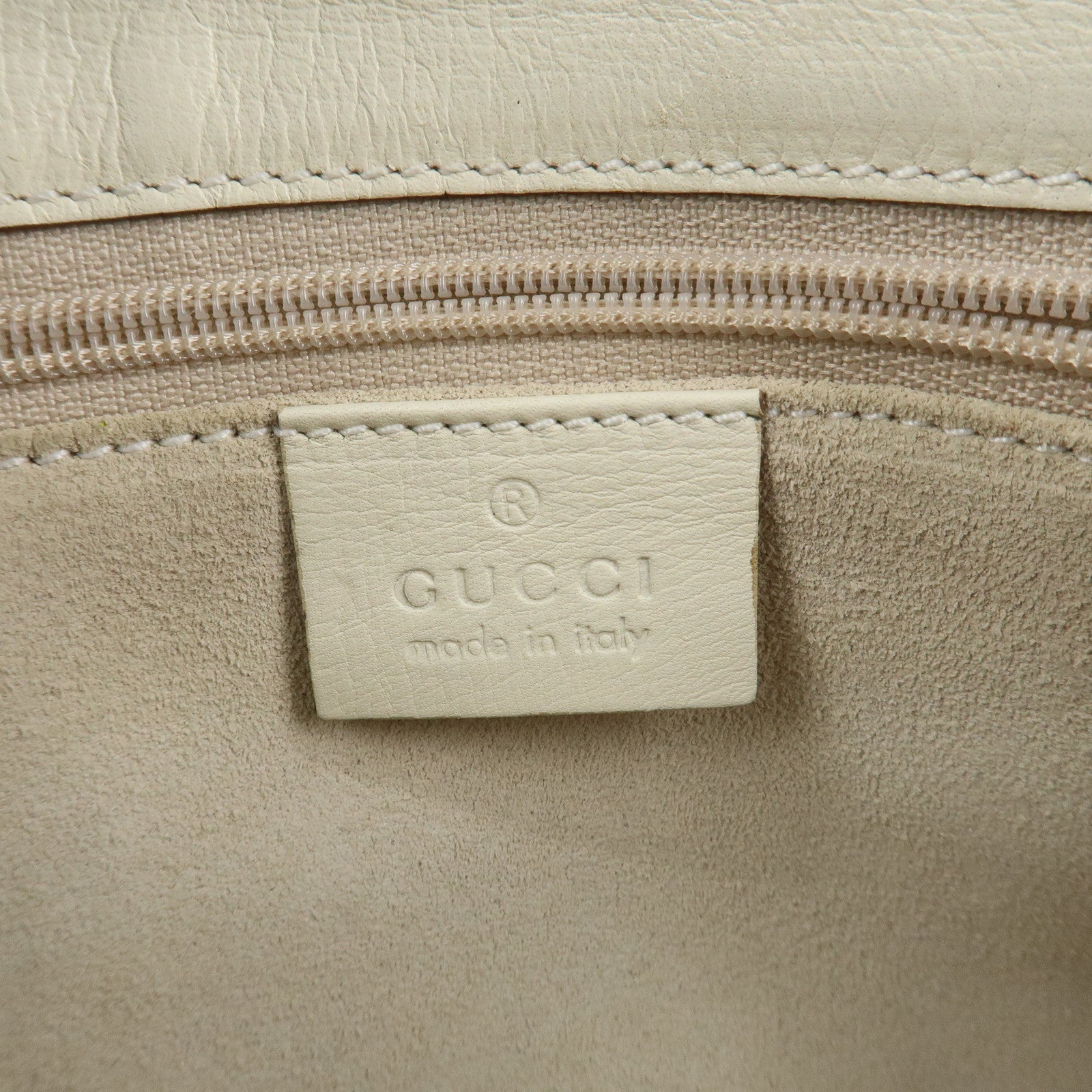 GUCCI Jackie Leather Shoulder Bag Hand Bag White 1721 Used