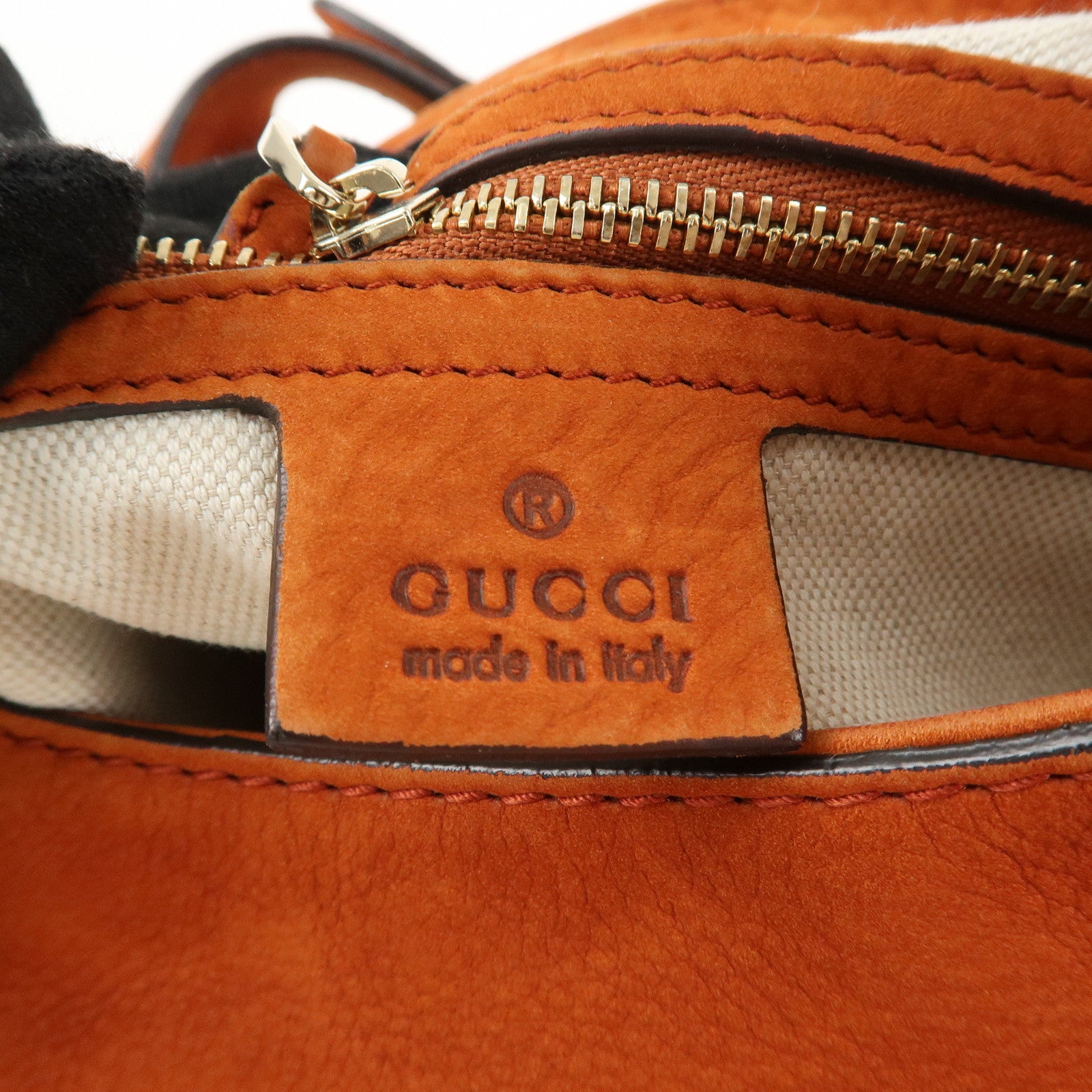 GUCCI New Jackie Suede Shoulder Bag  Orange 277520