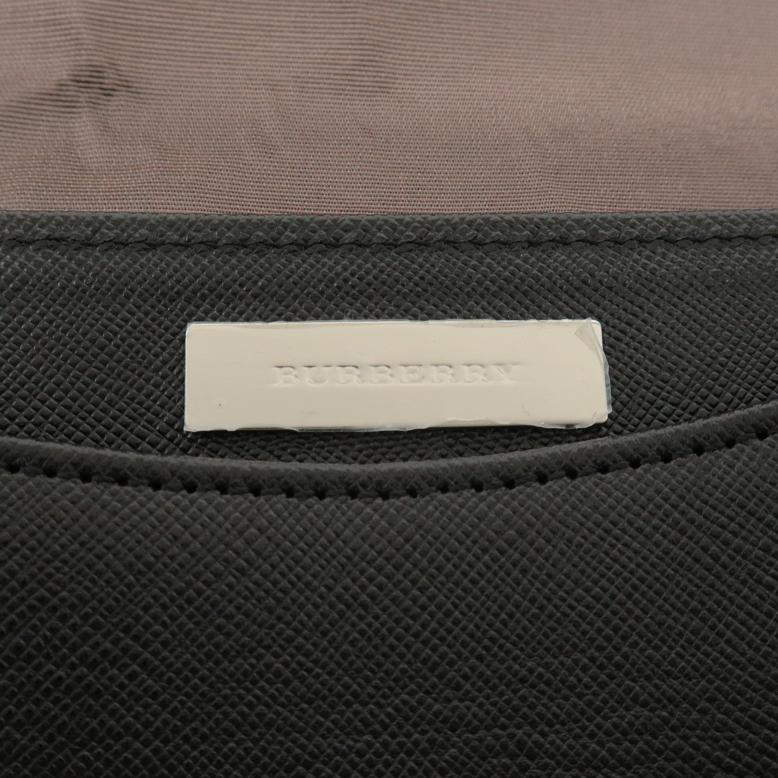 BURBERRY Leather Shoulder Bag Hand Bag Black Silver Hardware