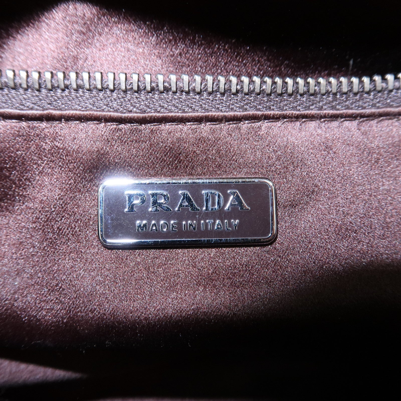 PRADA Patent Leather Shoulder Bag Brown