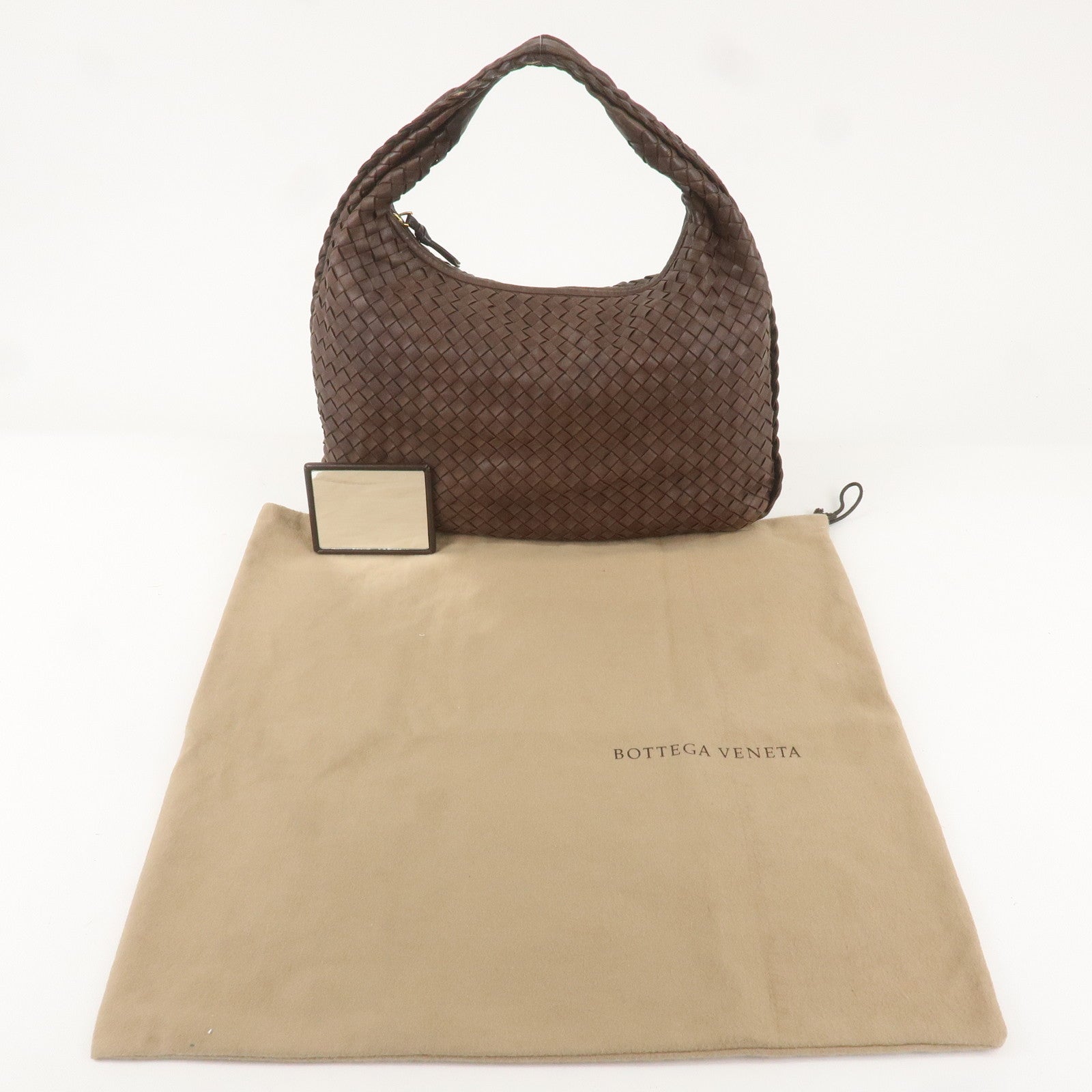 BOTTEGA VENETA Hobo Intrecciato Leather Shoulder Bag Brown 115653