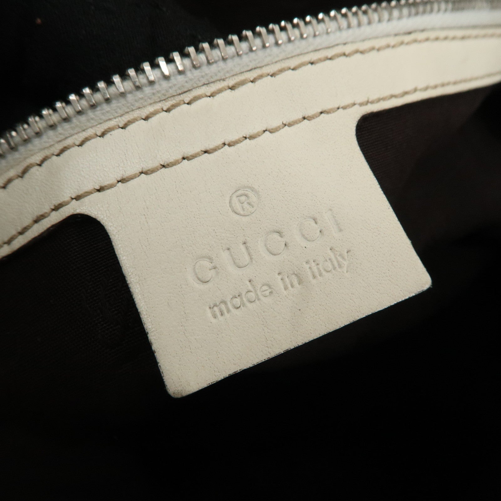 GUCCI Guccissima Leather Horsebit 2WAY Shoulder Bag Ivory 232961 Used