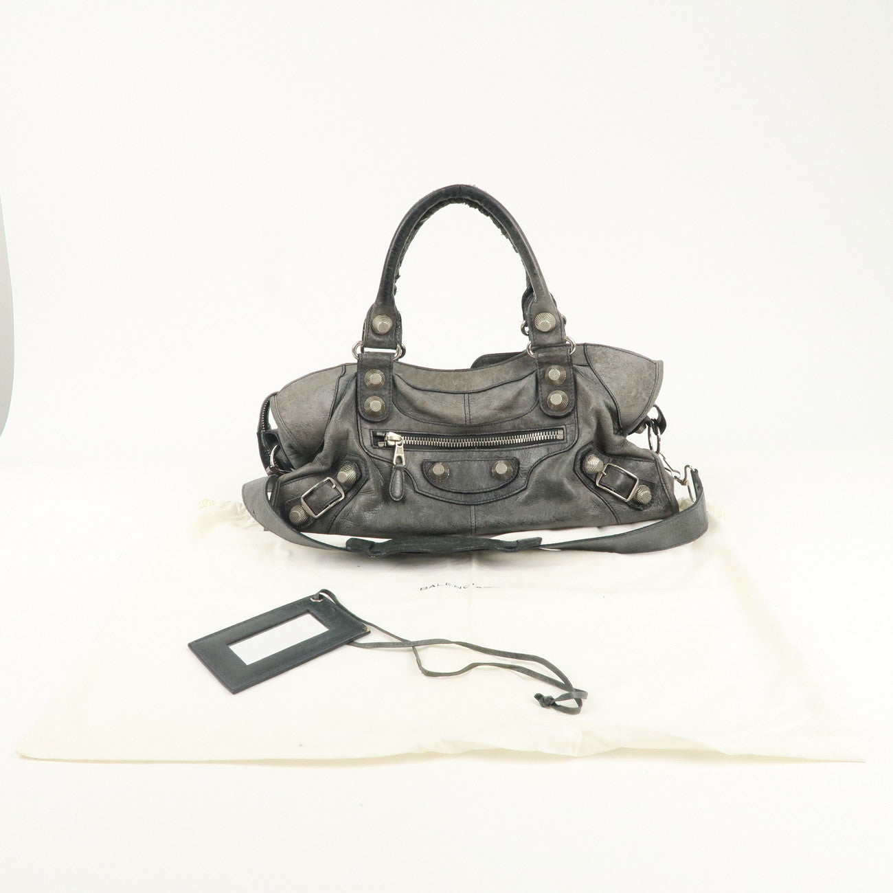 BALENCIAGA The Giant Part Time Leather 2Way Bag Gray 173082