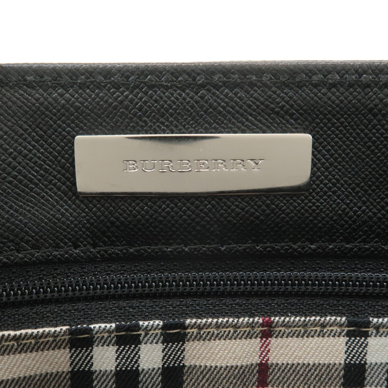 BURBERRY Leather Shoulder Bag Hand Bag Black Silver Hardware