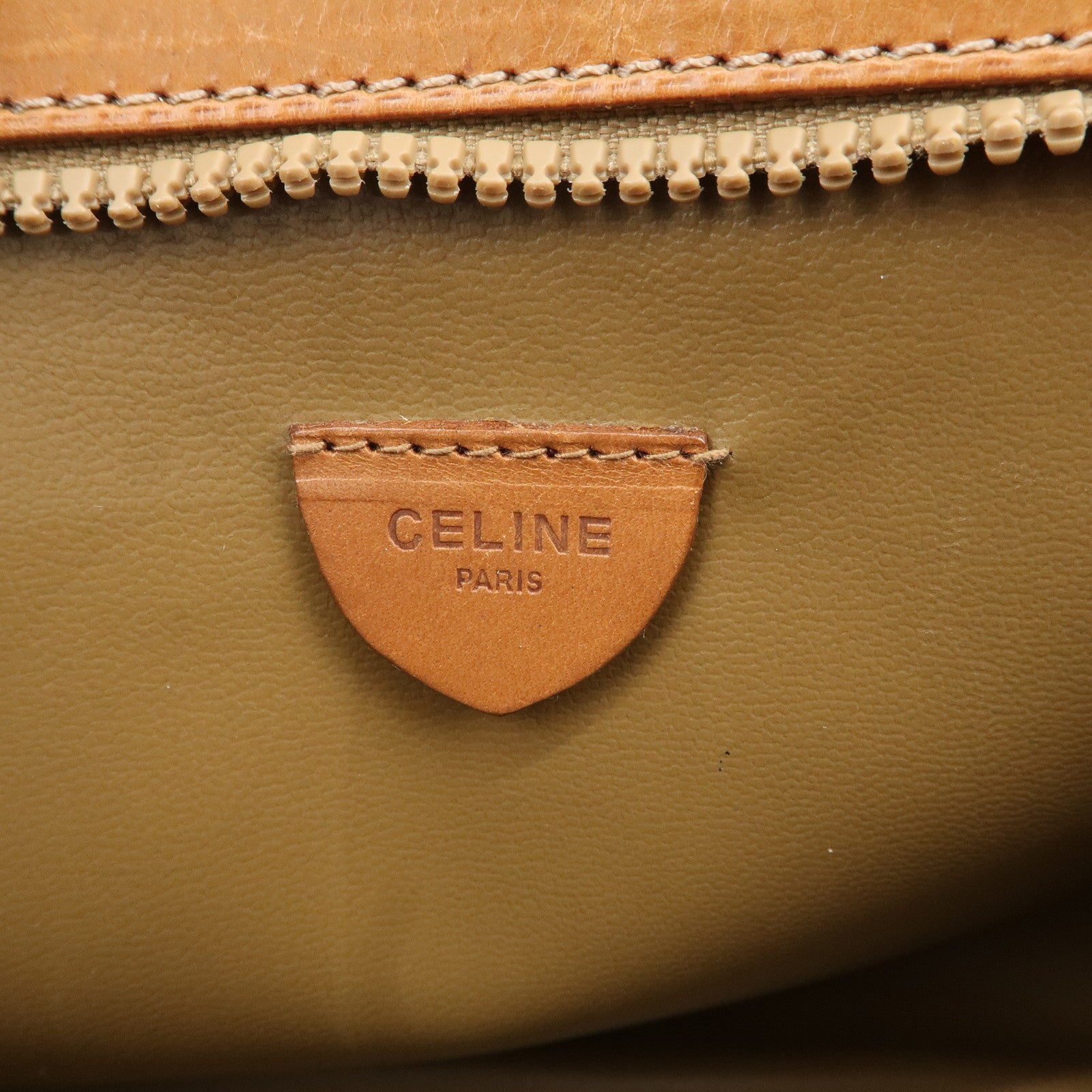 CELINE Macadam PVC Leather Clutch Bag Second Bag Brown Used