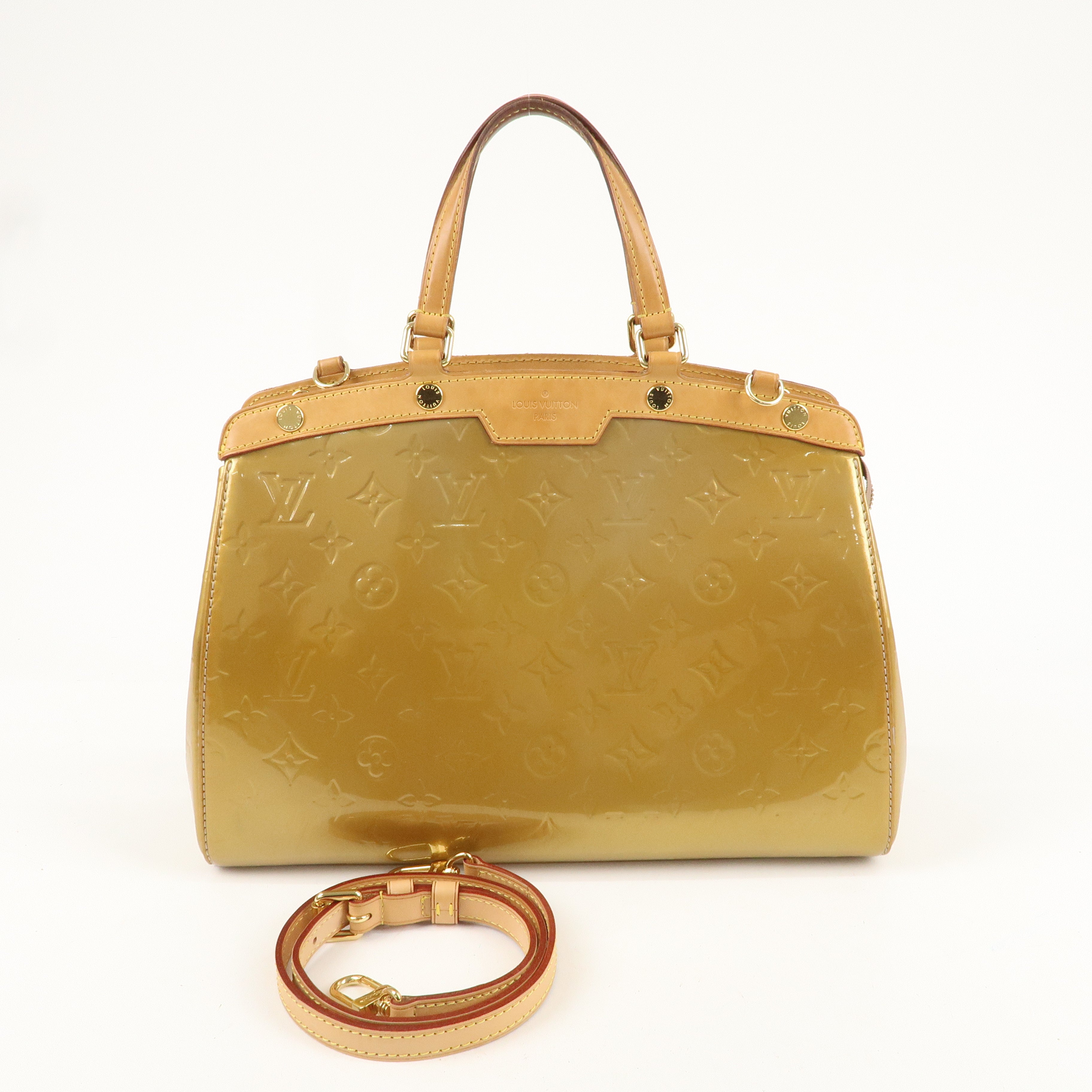 Louis Vuitton Monogram Vernis Blair MM Hand Bag M91755 Beige