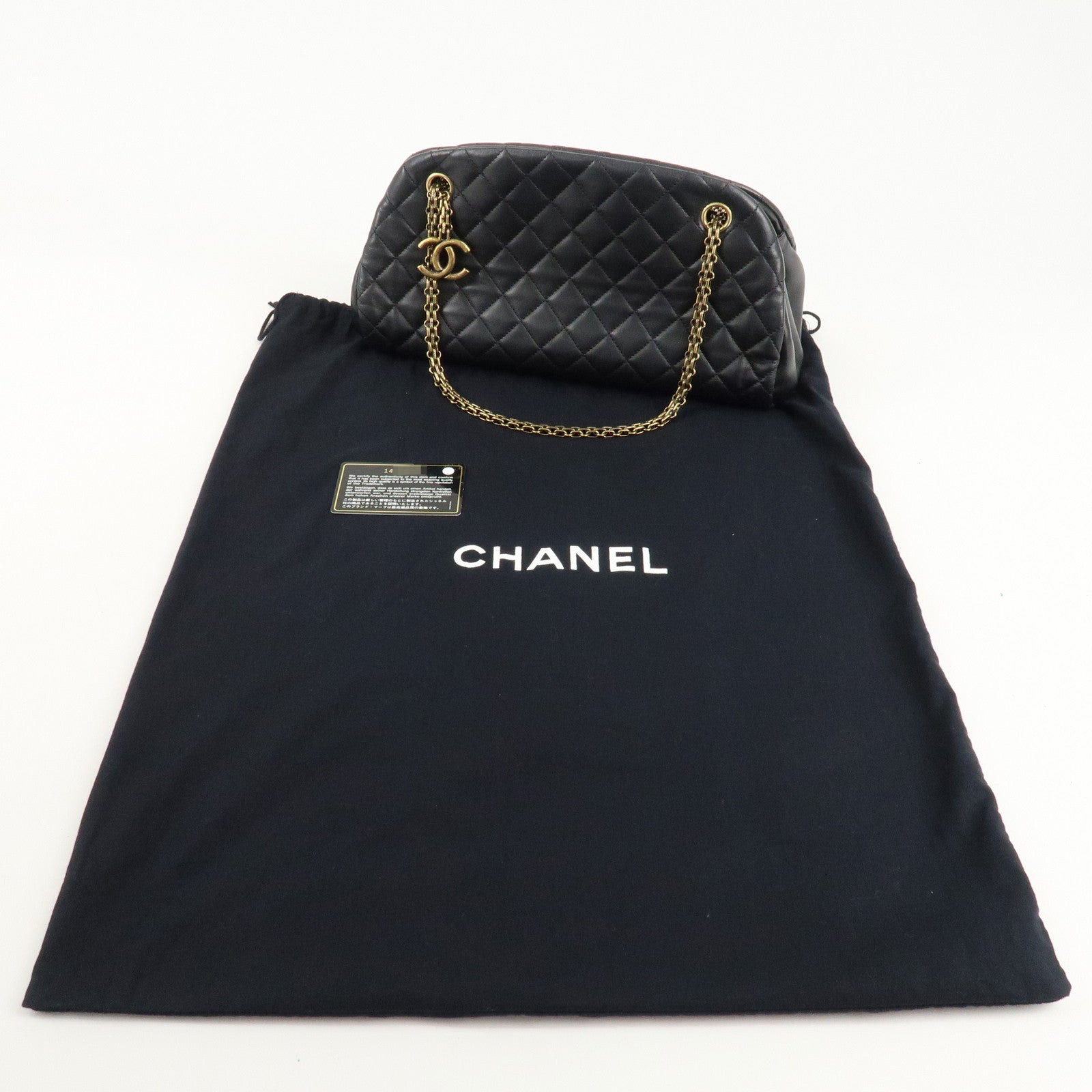 CHANEL Matelasse Lamb Skin Chain Shoulder Bag Hand Bag Black Usesd F/S Used