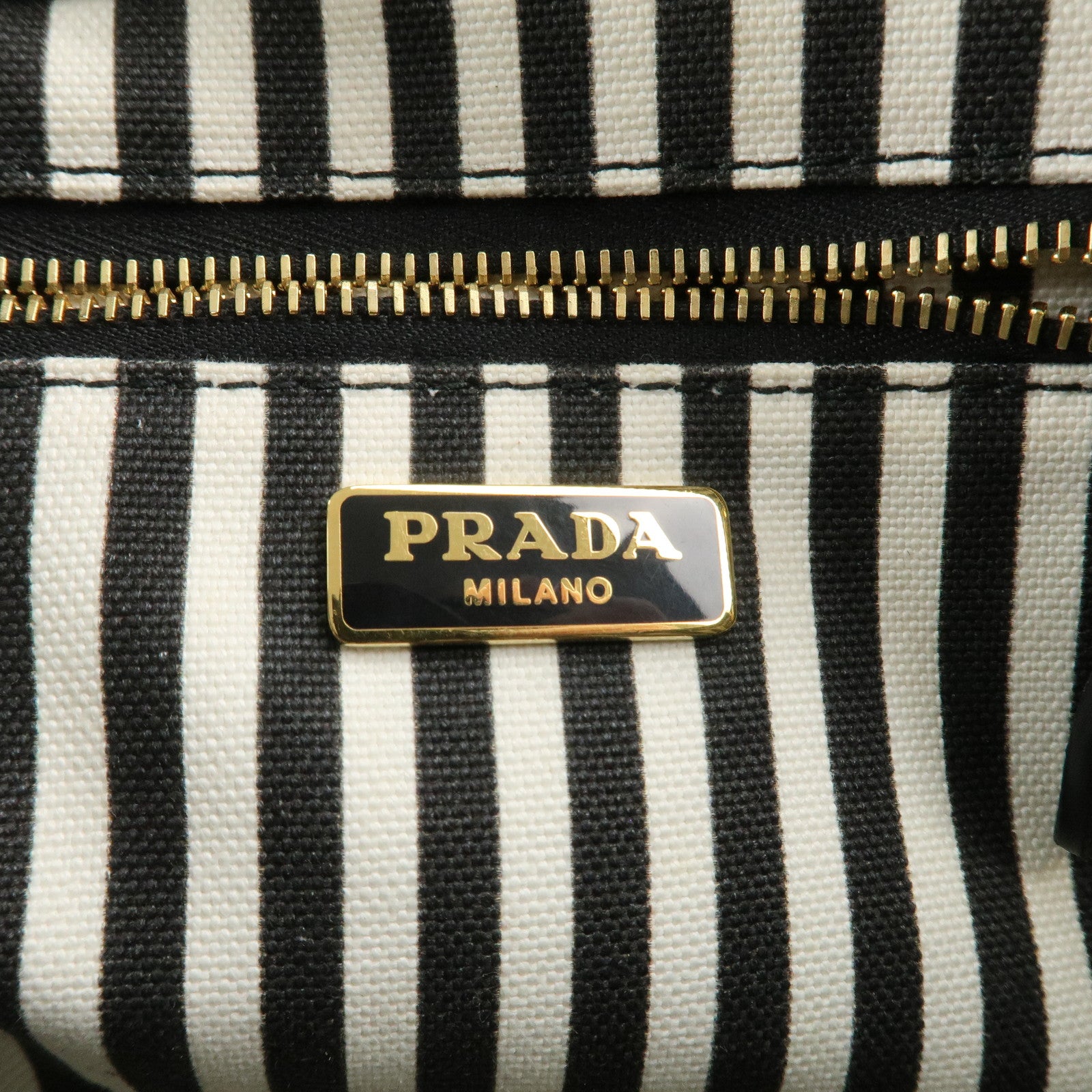 PRADA Canvas Pouch Cosmetic Pouch Black Used