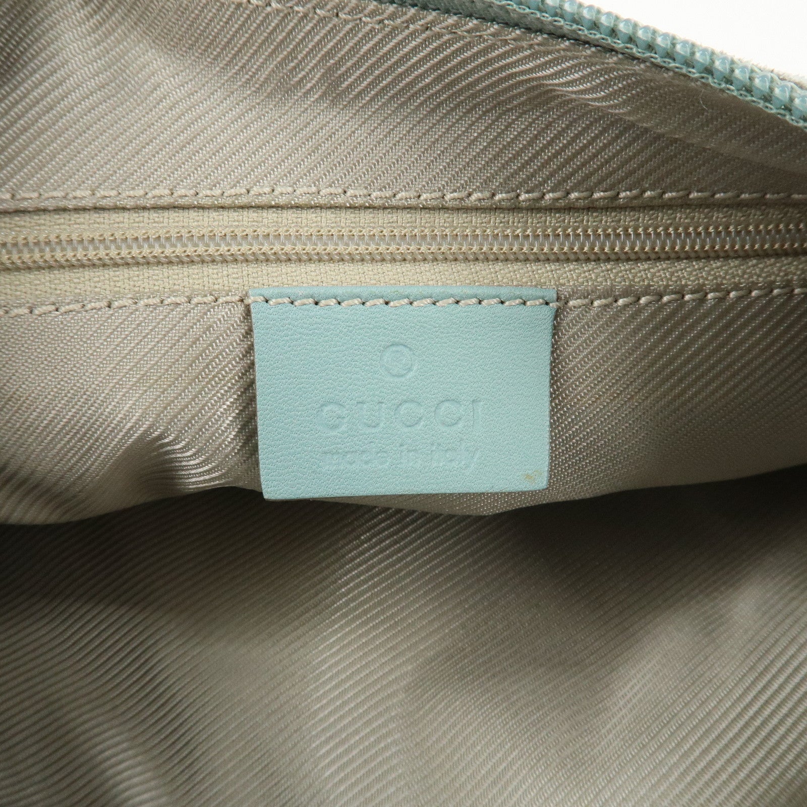 GUCCI Suede Leather Shoulder Bag Hand Bag Light Blue 001.4158