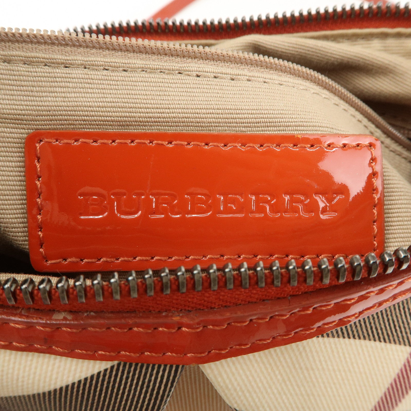 BURBERRY PVC Leather Shoulder Bag Crossbody Bag Beige Orange