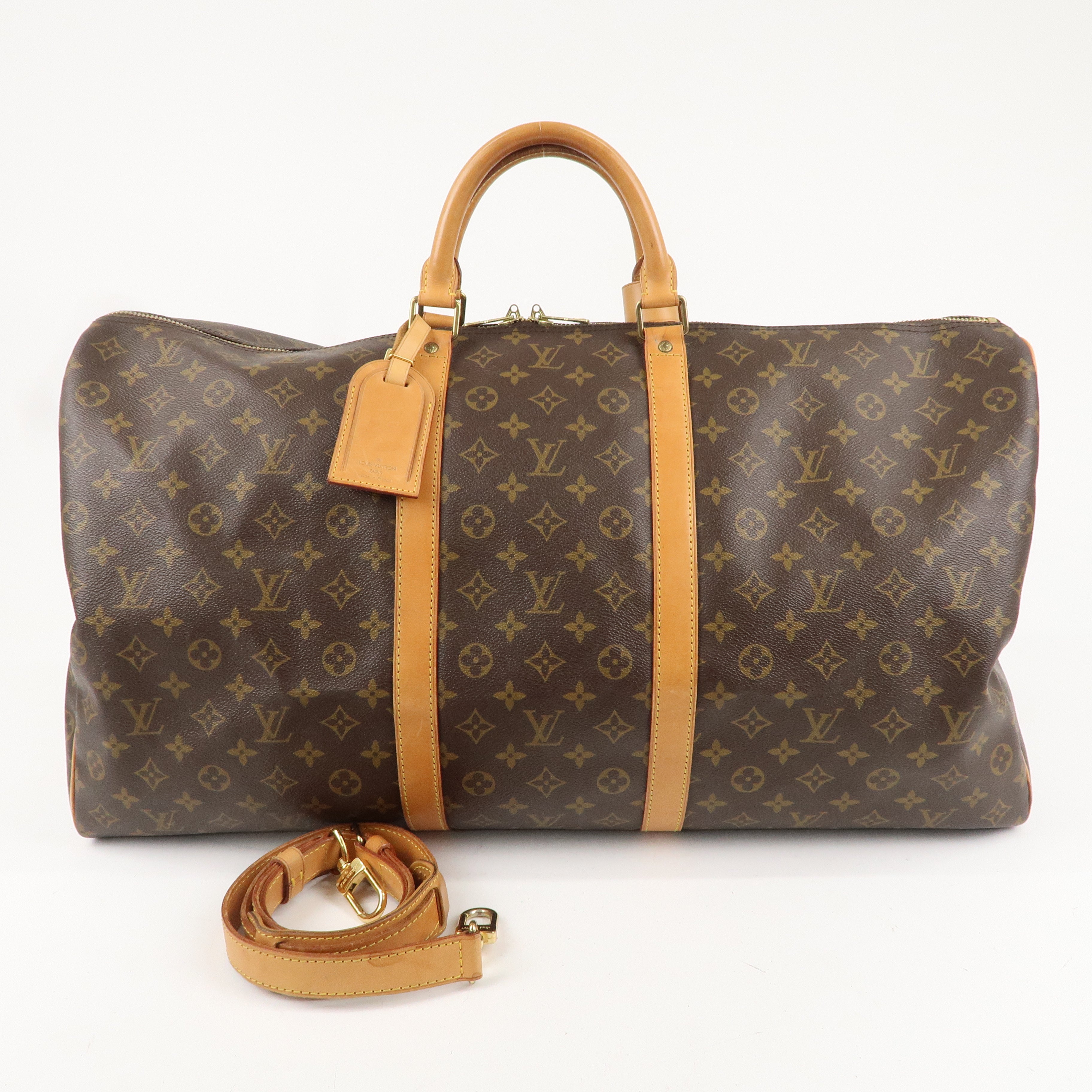 Louis Vuitton Monogram Keep All Bandouliere 60 Bag Brown M41412