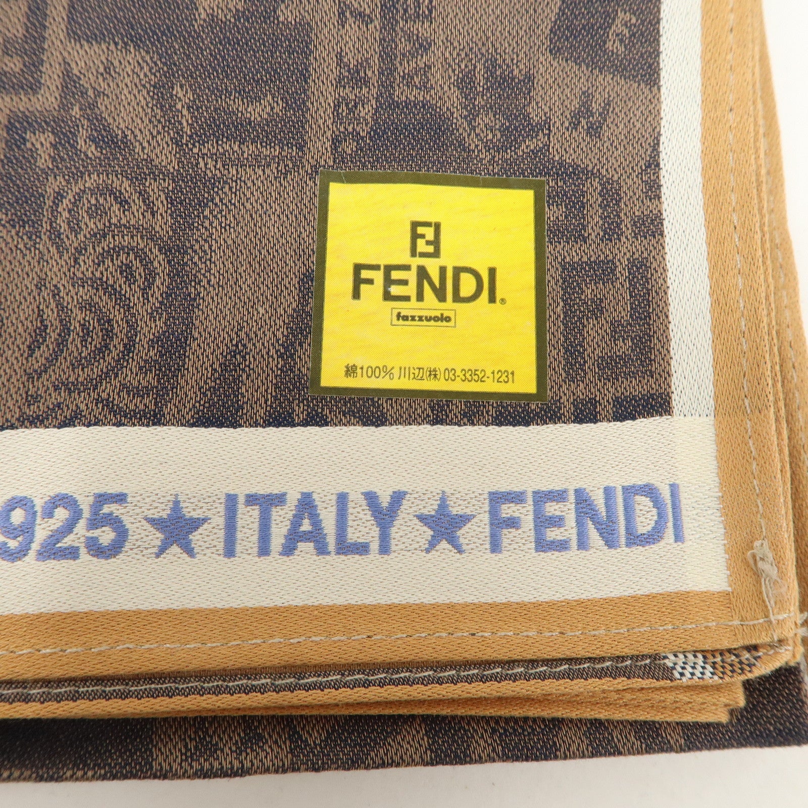 FENDI Set of 5 Cotton 100% Multi-color Handkerchief Used