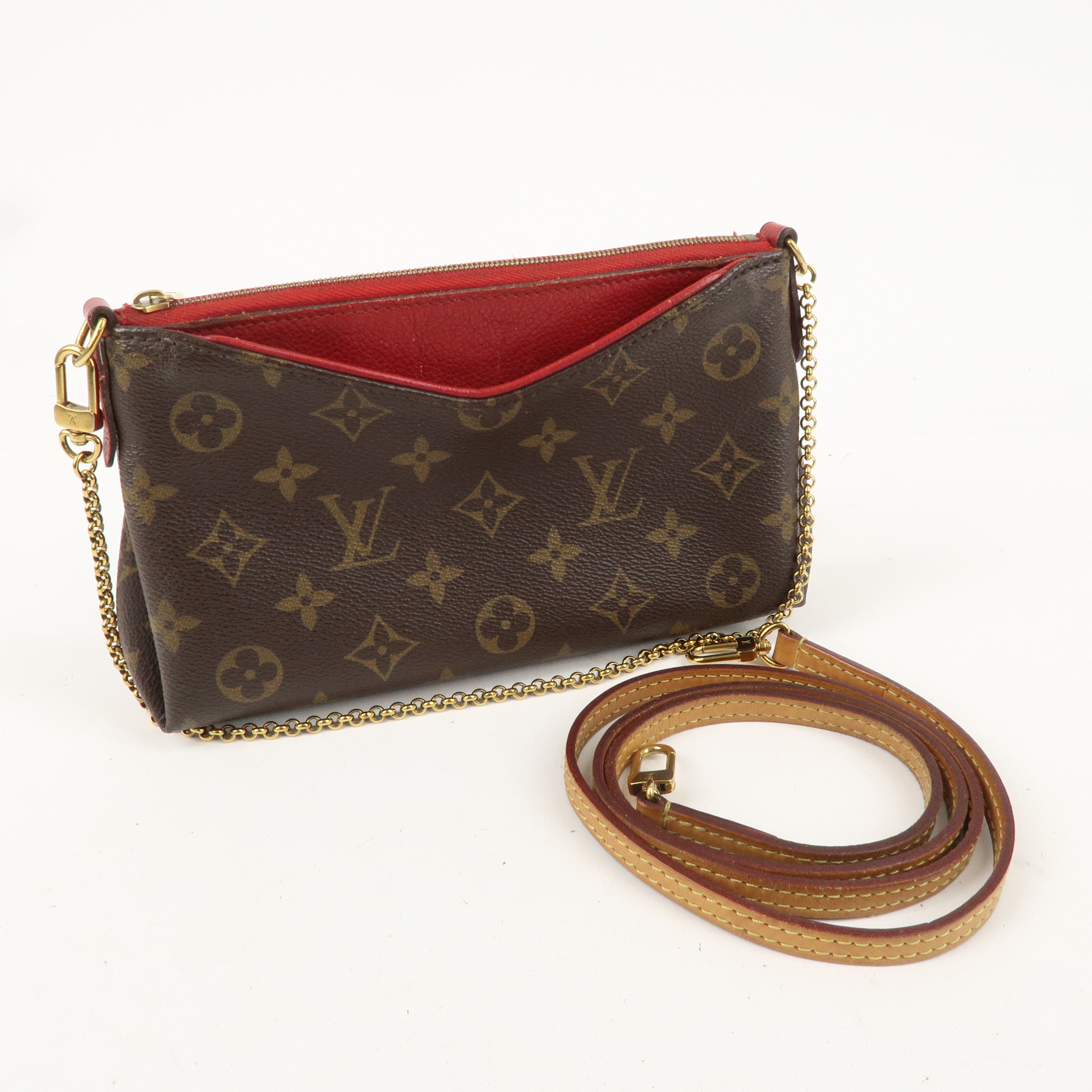 Louis Vuitton Monogram 2 Way Pallas Clutch Bag Cerise M41638