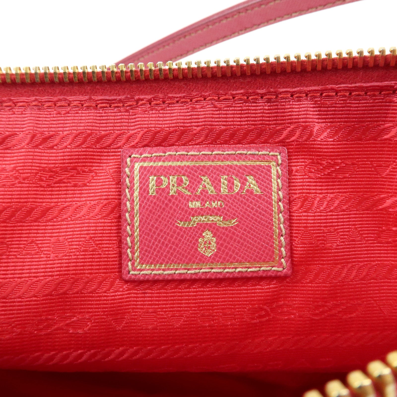 PRADA Nylon Saffiano Leather Shoulder Bag Hand Bag Pink