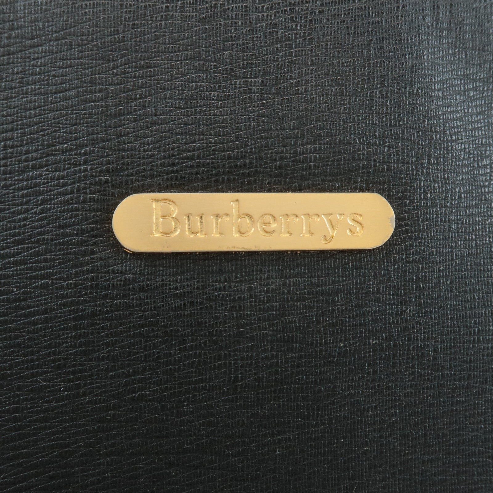 BURBERRY Burberrys Leather Shoulder Bag Black Gold Hardware