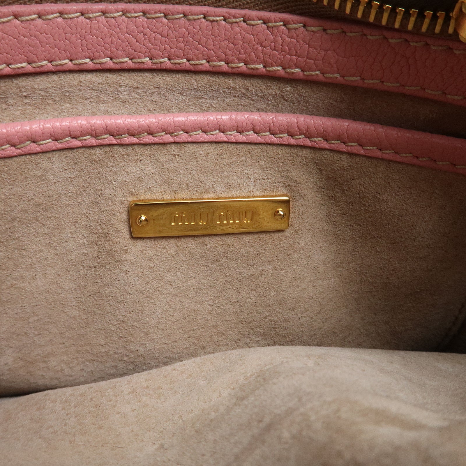 MIU MIU Leather Shoulder Bag Pink RTC460