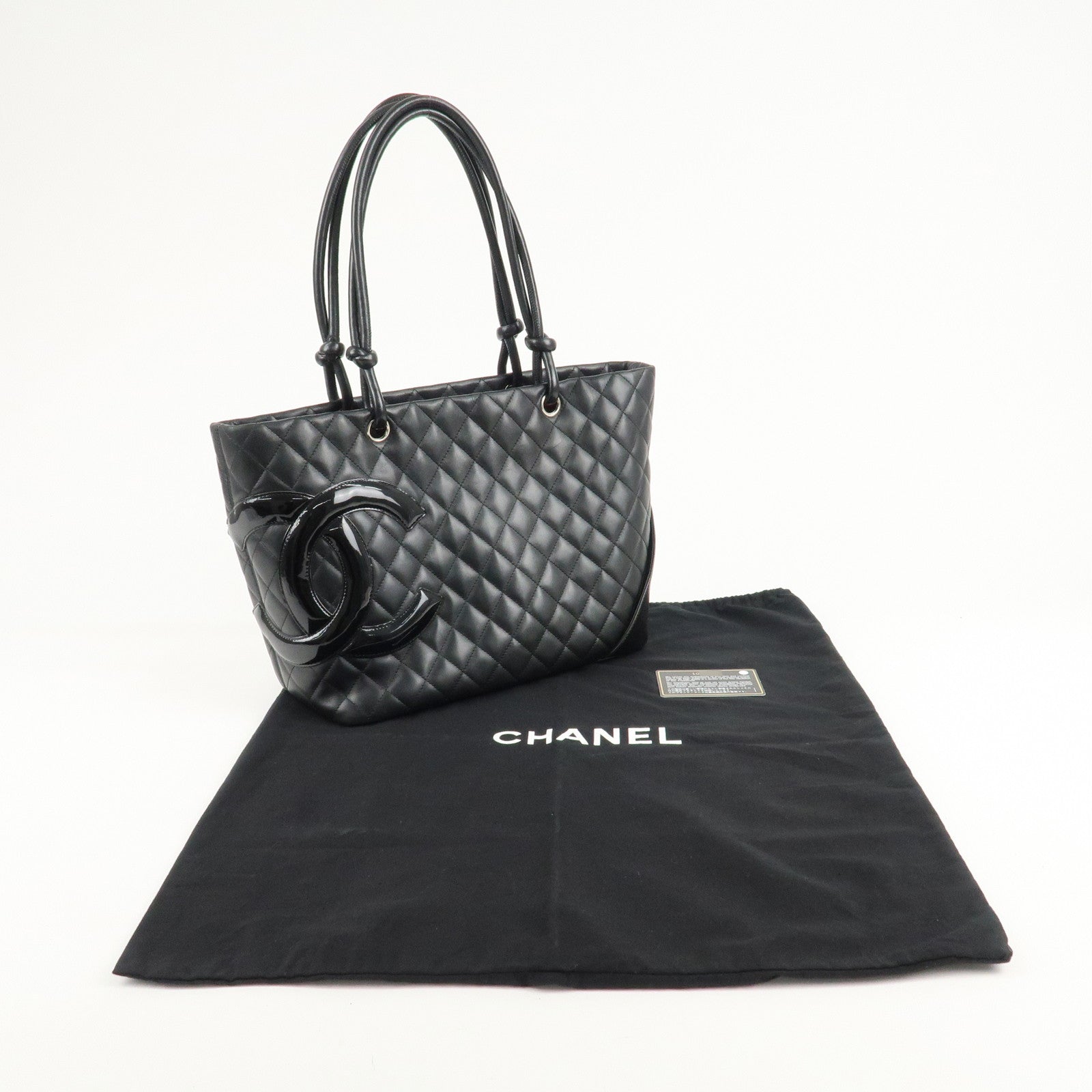 CHANEL Cambon Line Lamb Skin COCO Mark Large Tote Bag A25169